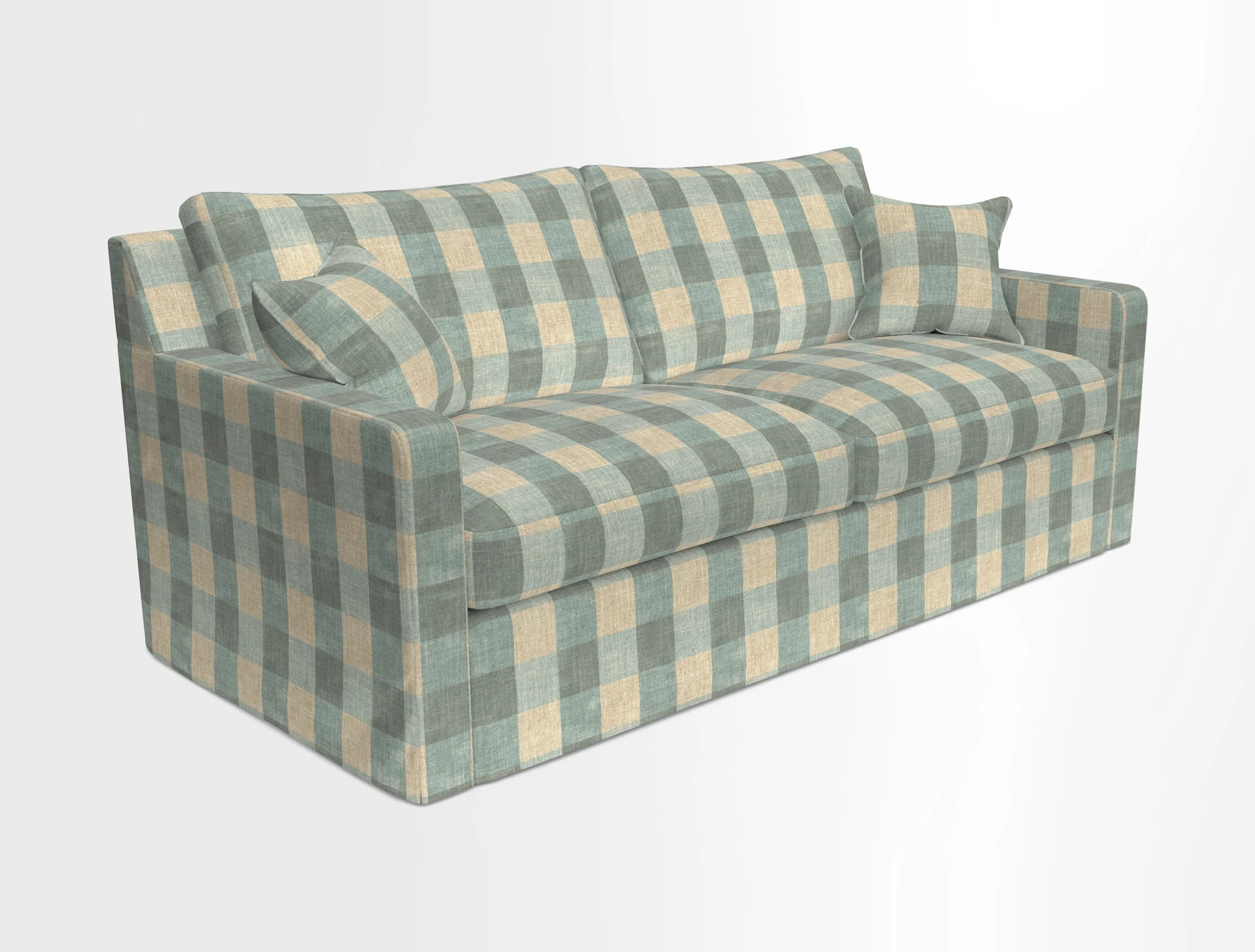 Stopham Sofa Bed in Romo Linara Shingle, seat in Designer's Guild Florian Corn