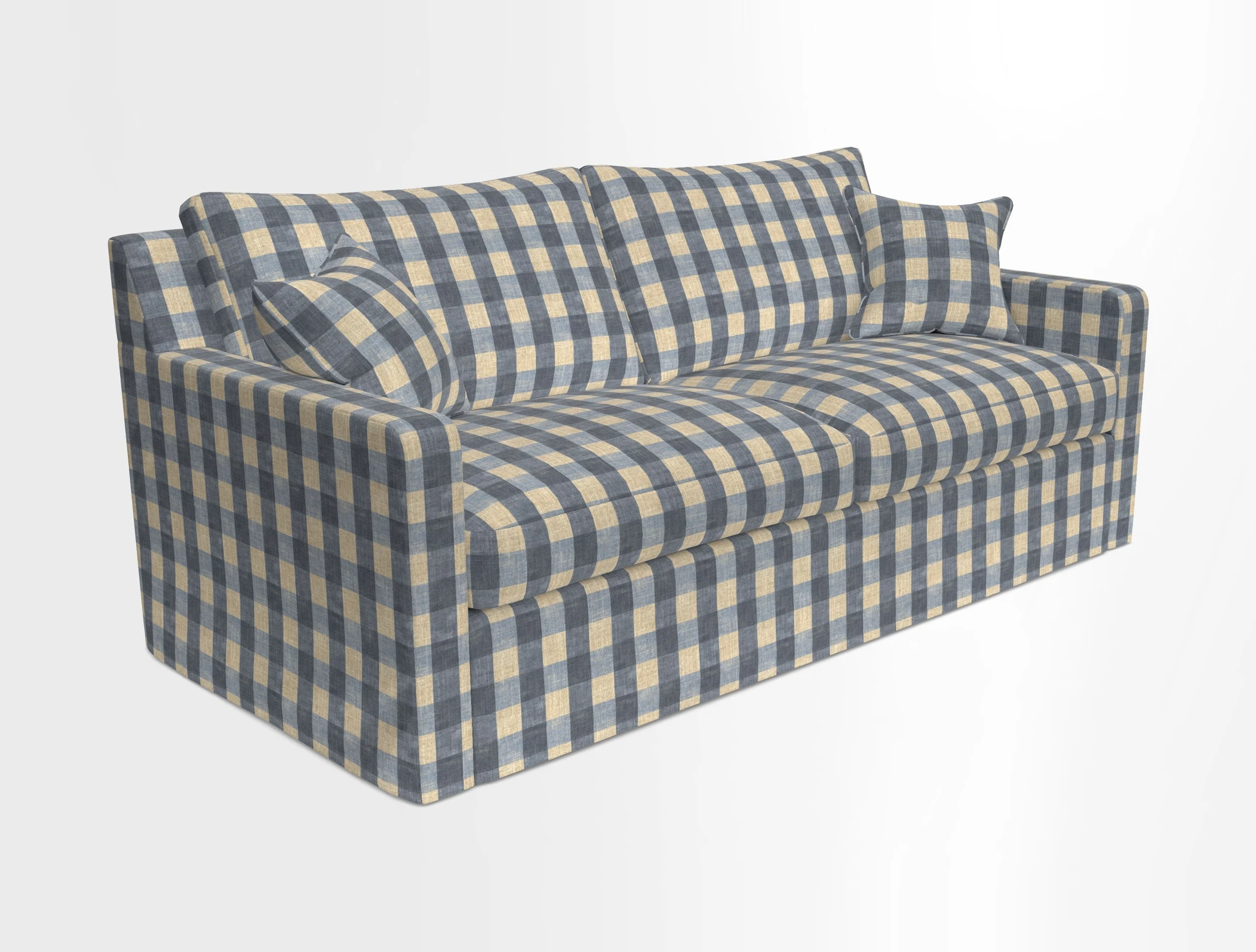Stopham Sofa Bed in Romo Linara Shingle, seat in Designer's Guild Florian Corn