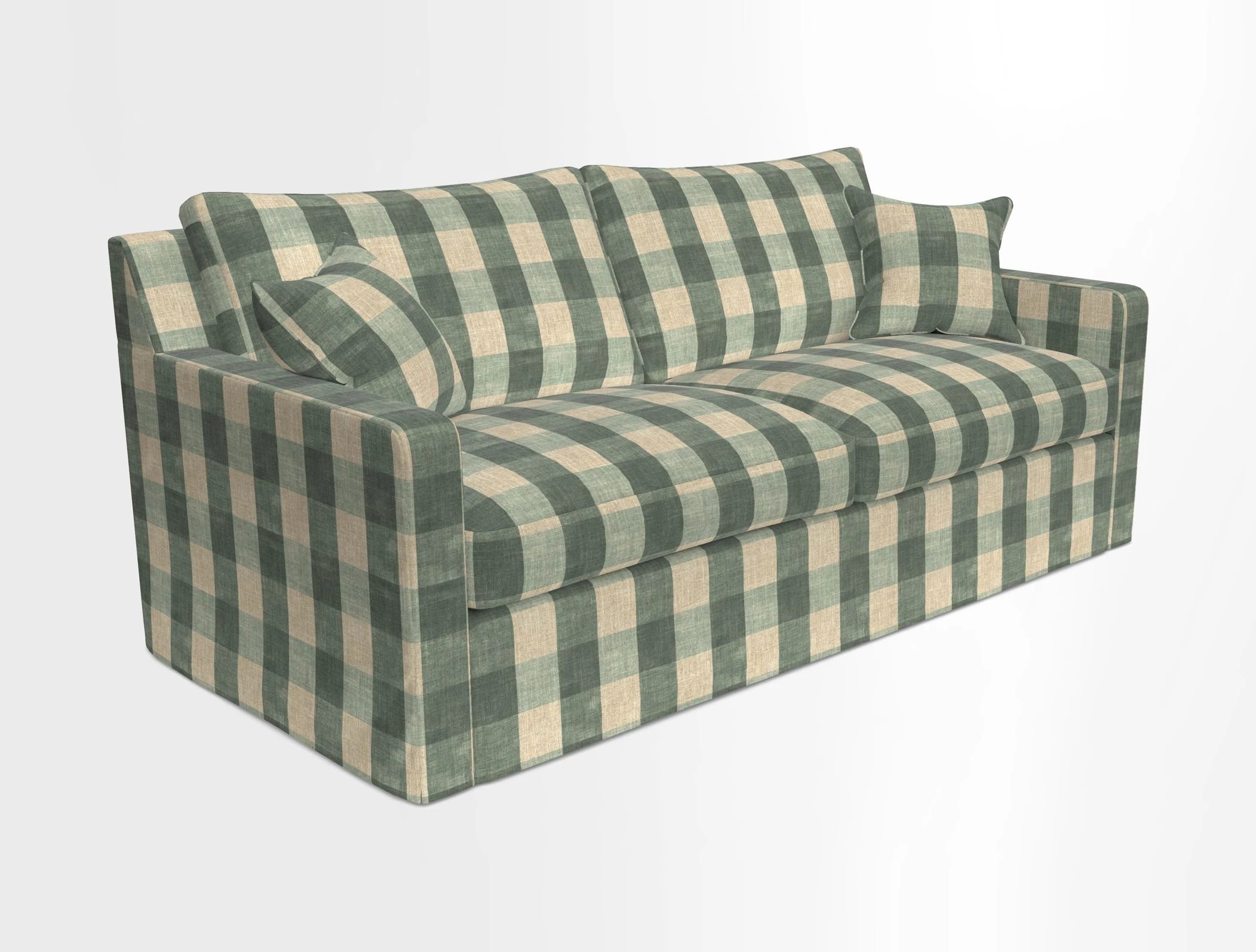 Stopham Sofa Bed in Romo Linara Shingle, seat in Designer's Guild Florian Corn