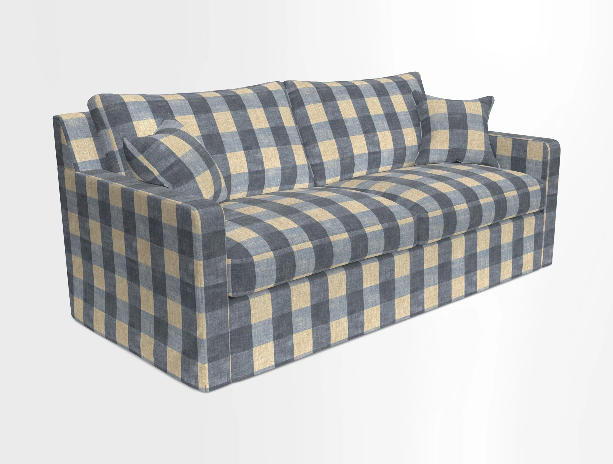 Stopham Sofa Bed in Romo Linara Shingle, seat in Designer's Guild Florian Corn