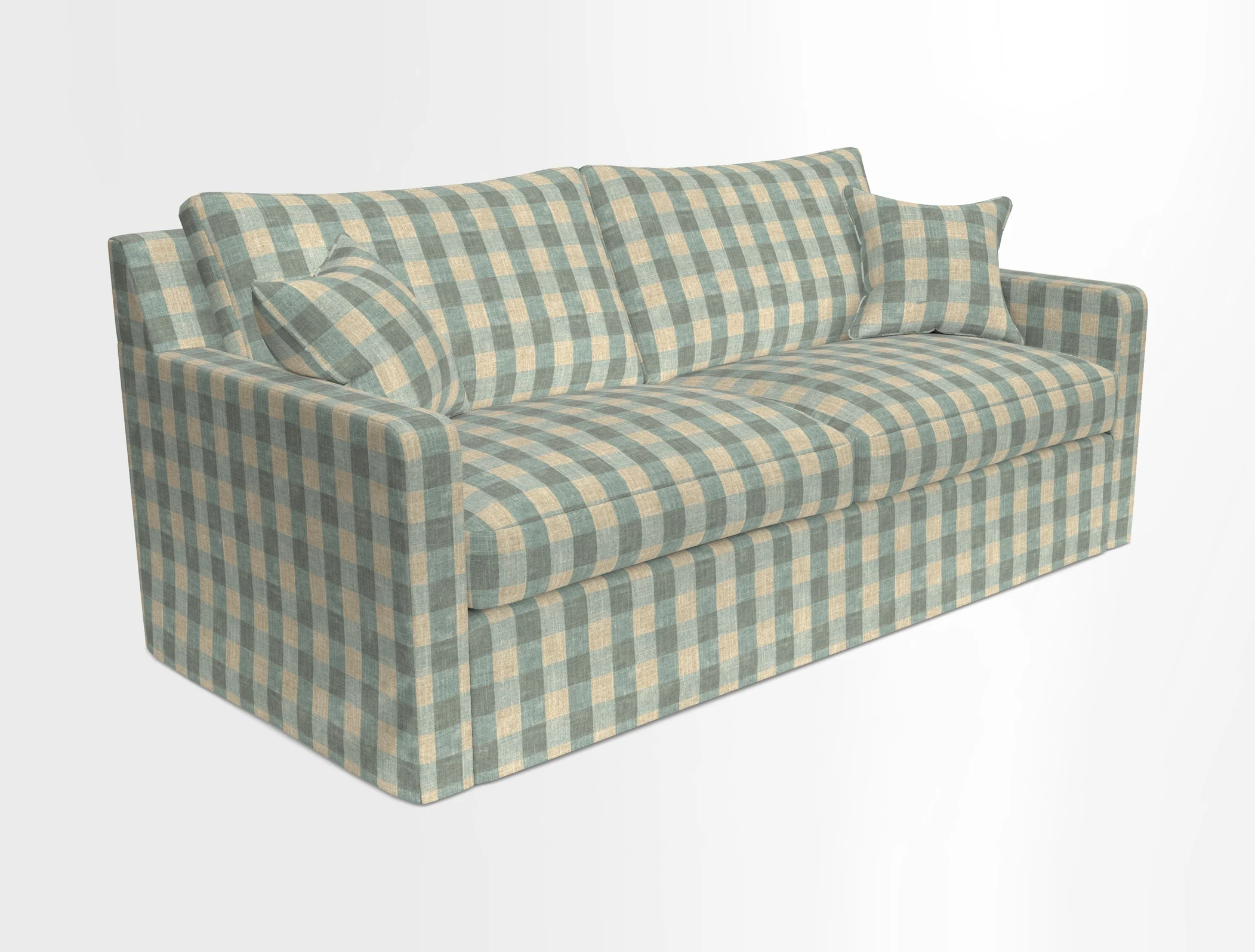 Stopham Sofa Bed in Romo Linara Shingle, seat in Designer's Guild Florian Corn