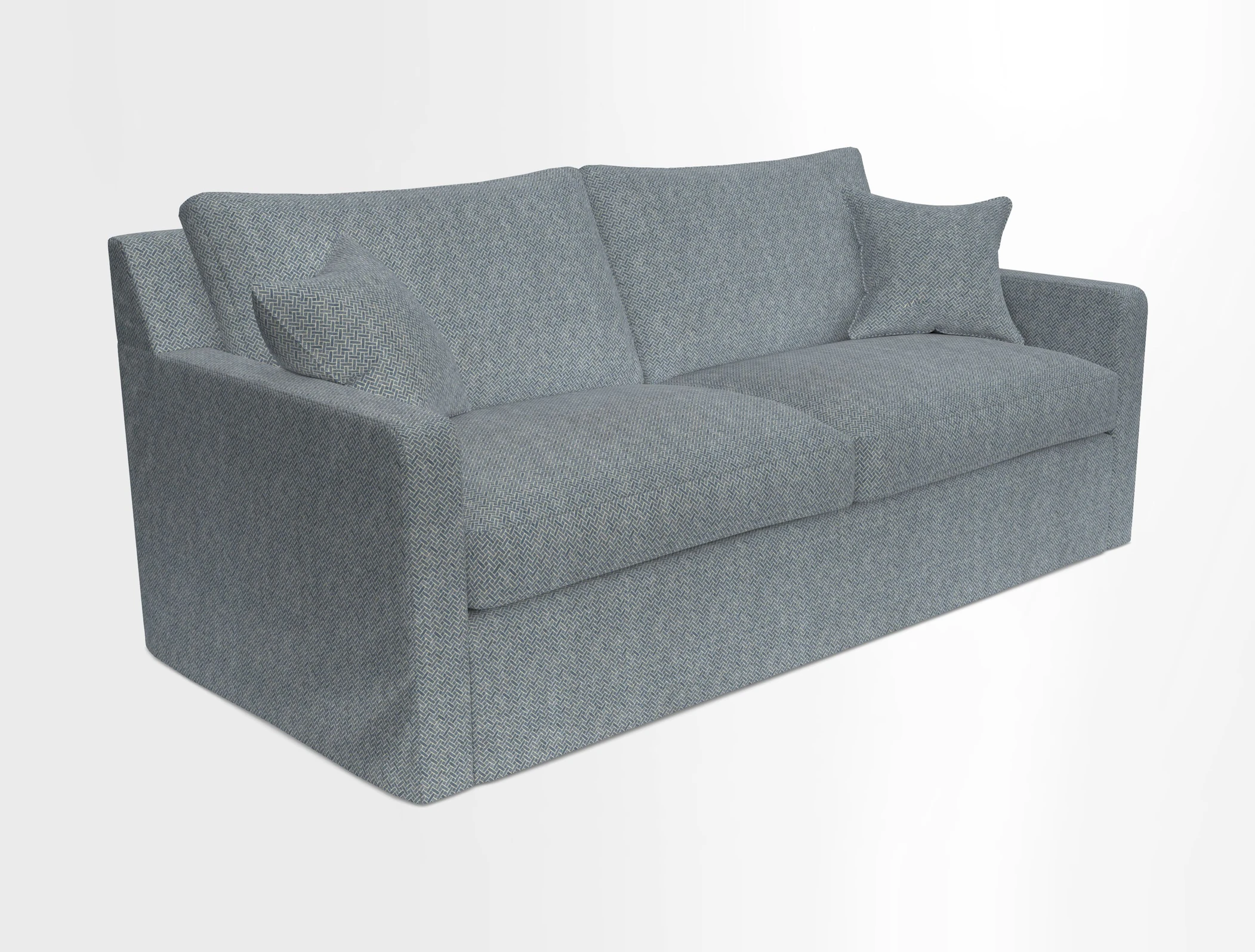Stopham Sofa Bed in Romo Linara Shingle, seat in Designer's Guild Florian Corn