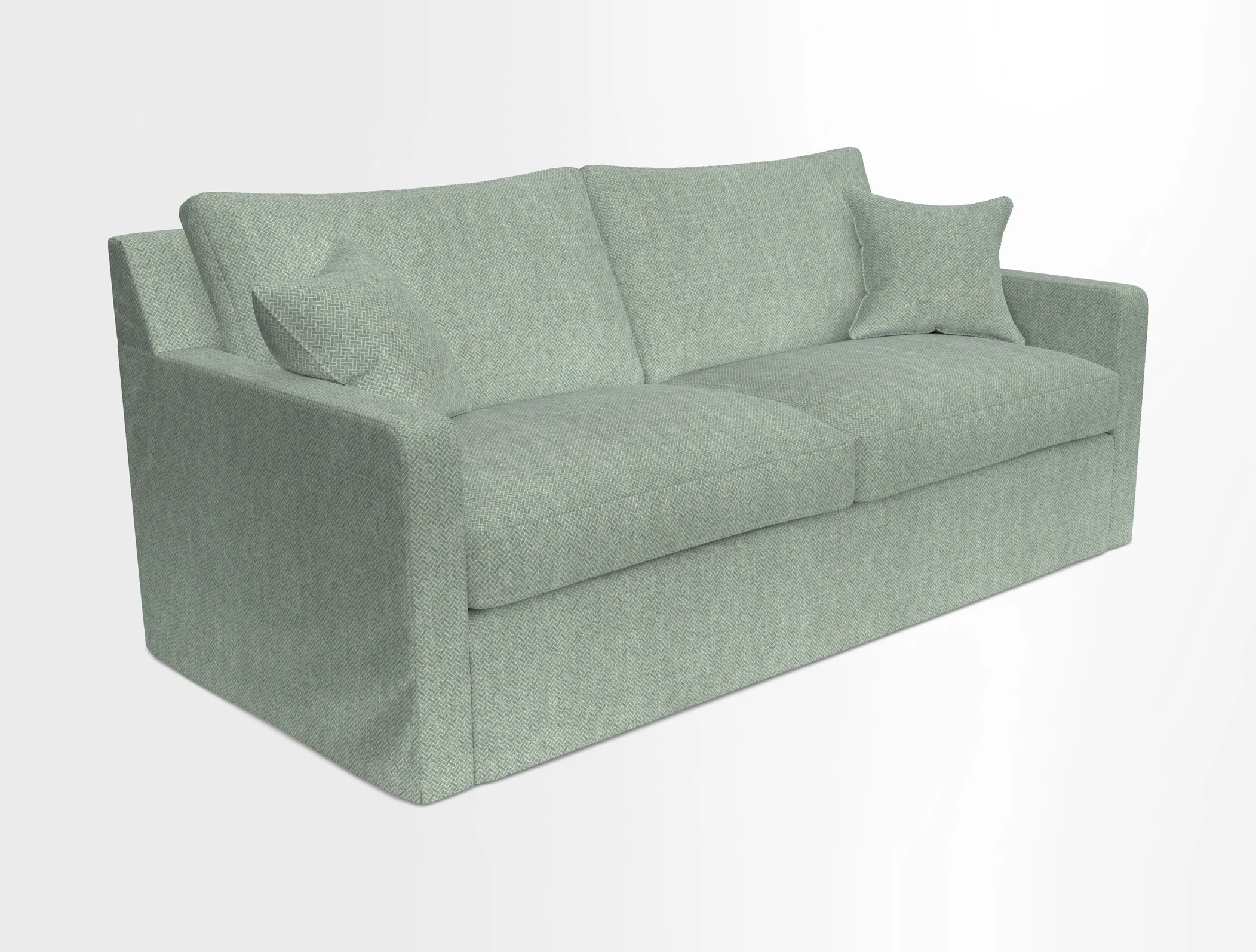 Stopham Sofa Bed in Romo Linara Shingle, seat in Designer's Guild Florian Corn