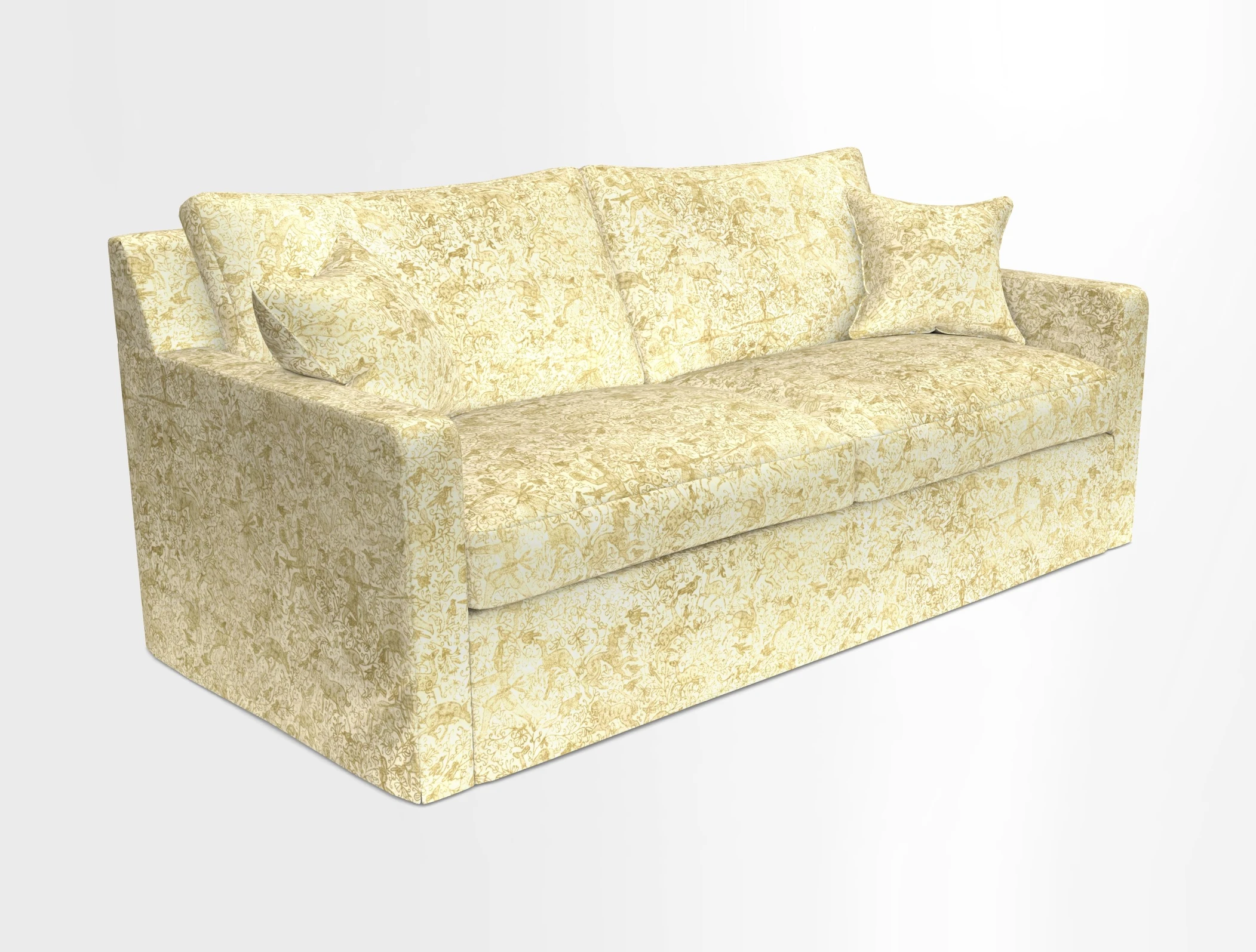 Stopham Sofa Bed in Romo Linara Shingle, seat in Designer's Guild Florian Corn