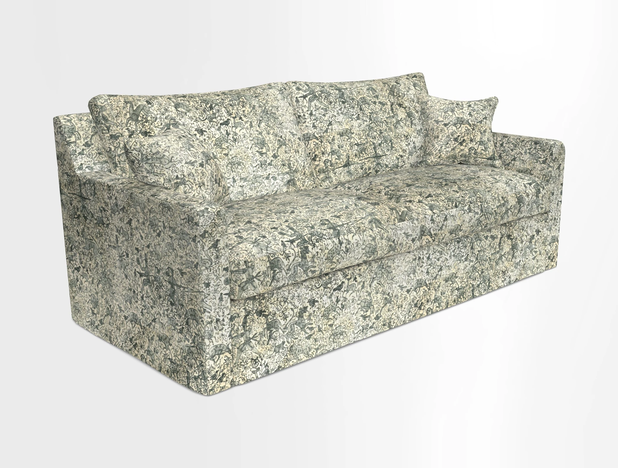Stopham Sofa Bed in Romo Linara Shingle, seat in Designer's Guild Florian Corn