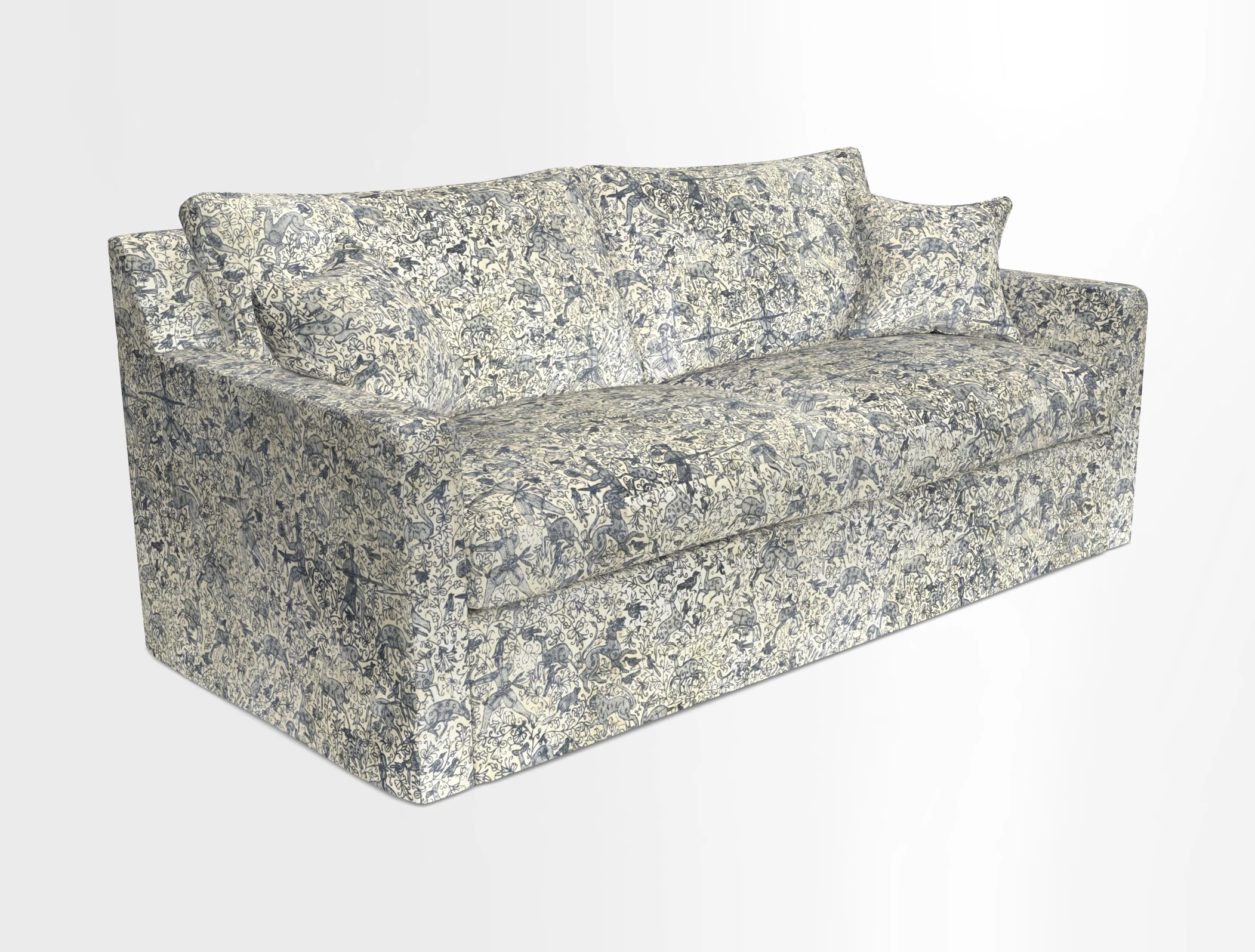 Stopham Sofa Bed in Romo Linara Shingle, seat in Designer's Guild Florian Corn