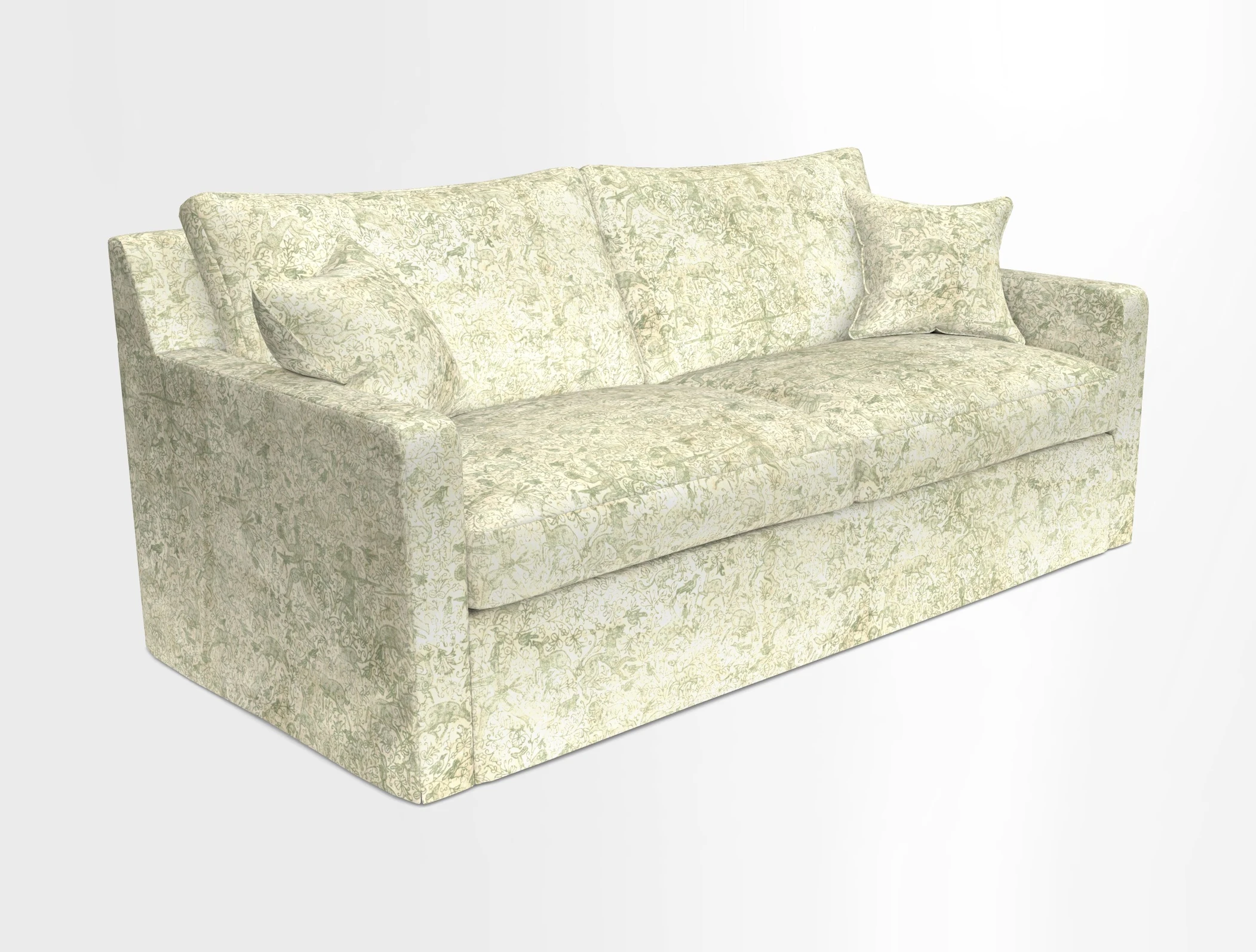 Stopham Sofa Bed in Romo Linara Shingle, seat in Designer's Guild Florian Corn