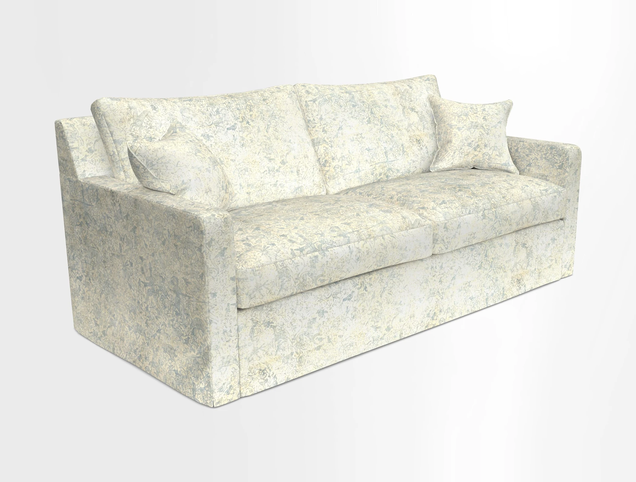 Stopham Sofa Bed in Romo Linara Shingle, seat in Designer's Guild Florian Corn