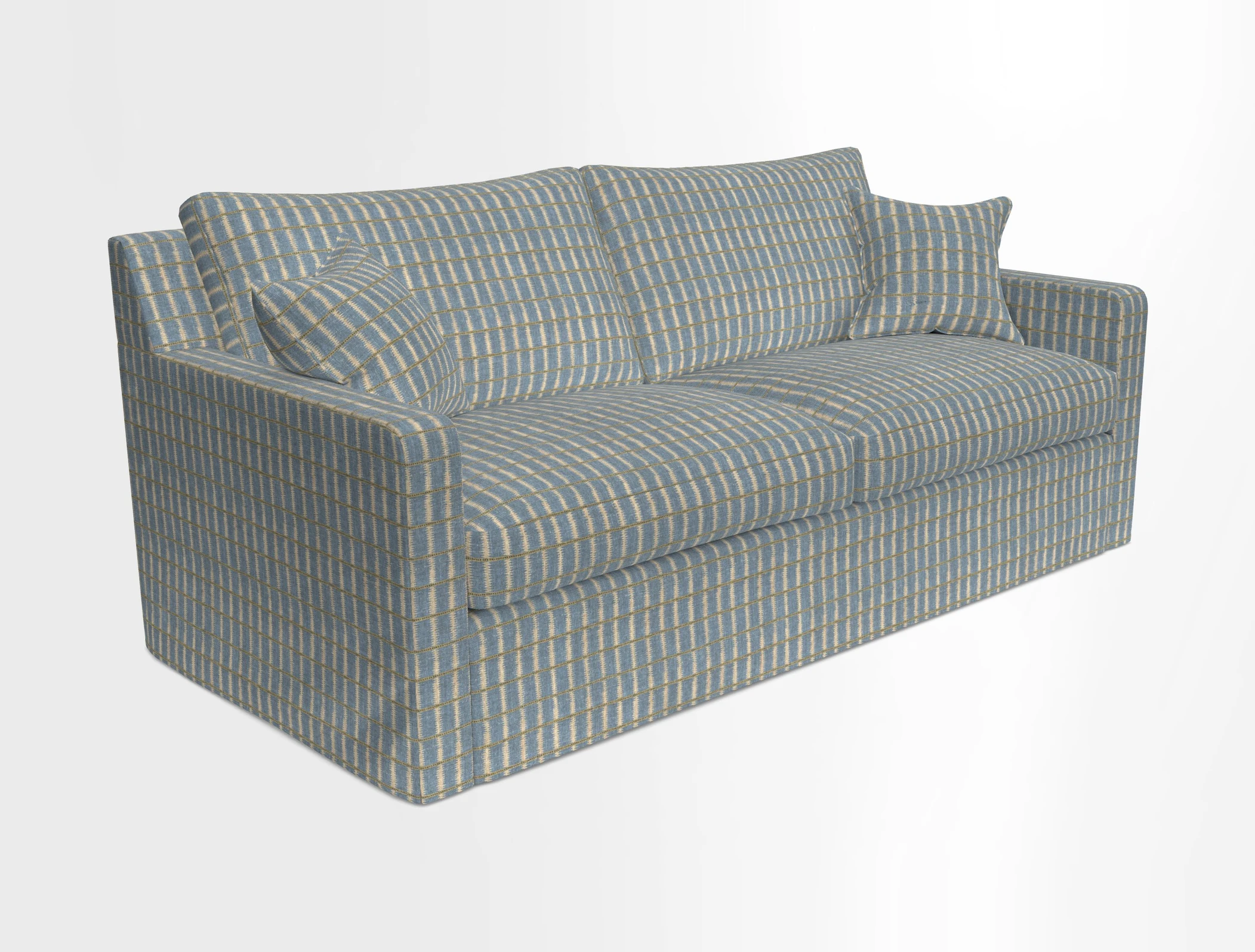 Stopham Sofa Bed in Romo Linara Shingle, seat in Designer's Guild Florian Corn