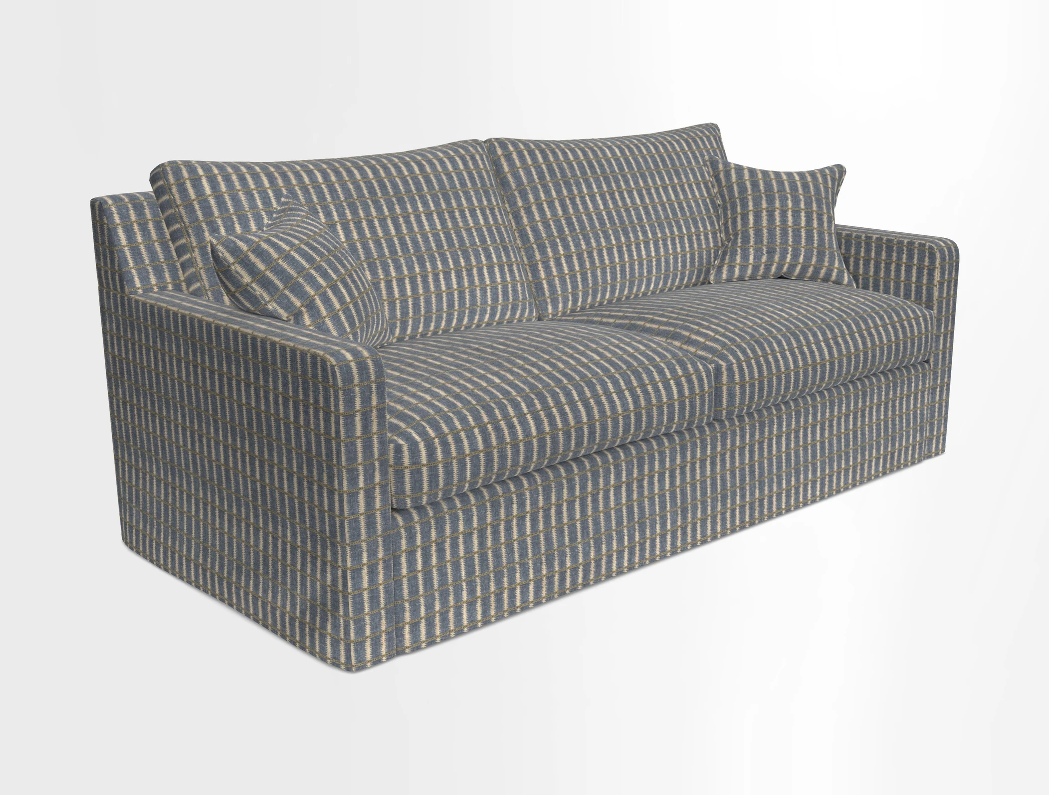 Stopham Sofa Bed in Romo Linara Shingle, seat in Designer's Guild Florian Corn