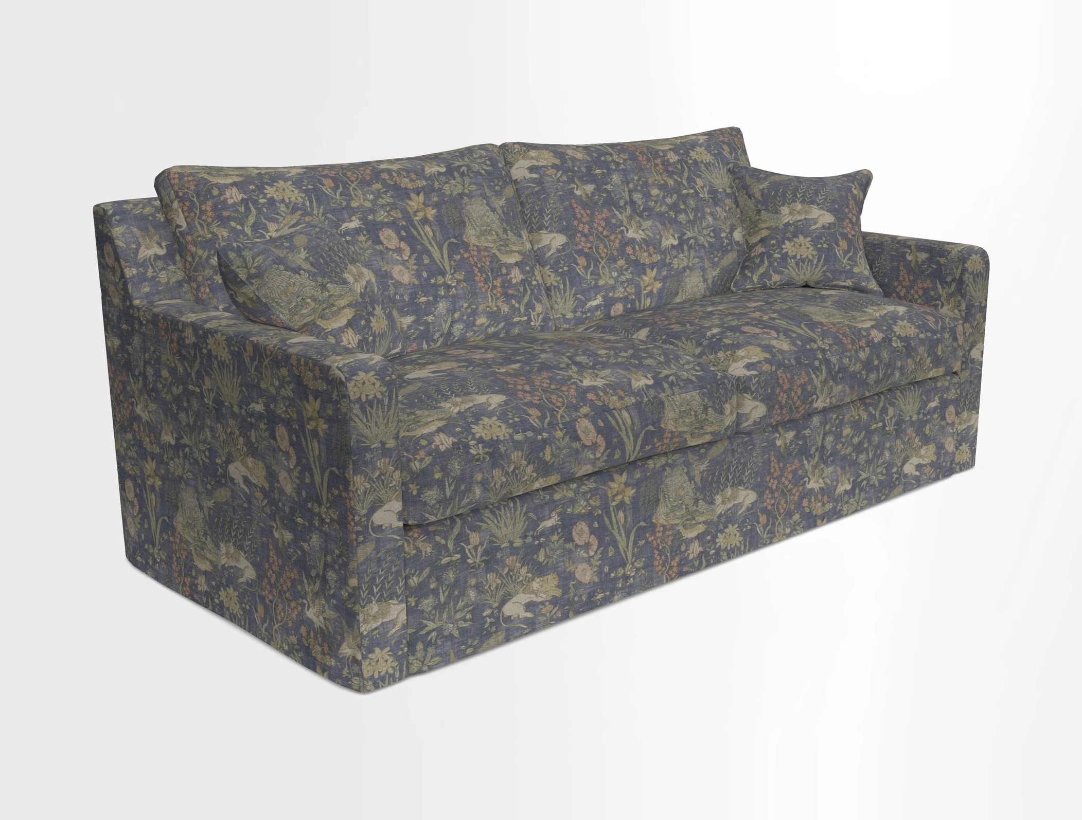 Stopham Sofa Bed in Romo Linara Shingle, seat in Designer's Guild Florian Corn