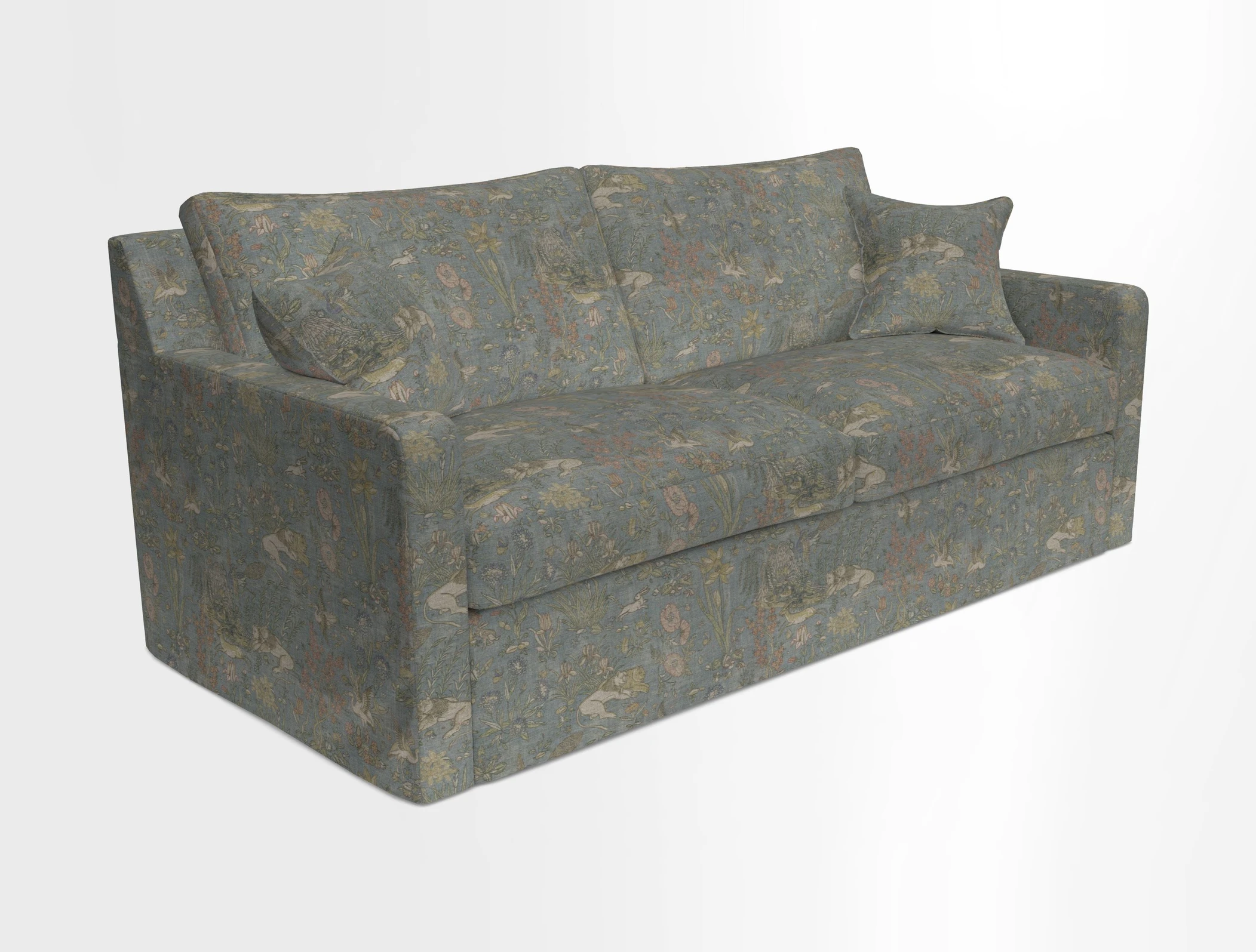 Stopham Sofa Bed in Romo Linara Shingle, seat in Designer's Guild Florian Corn
