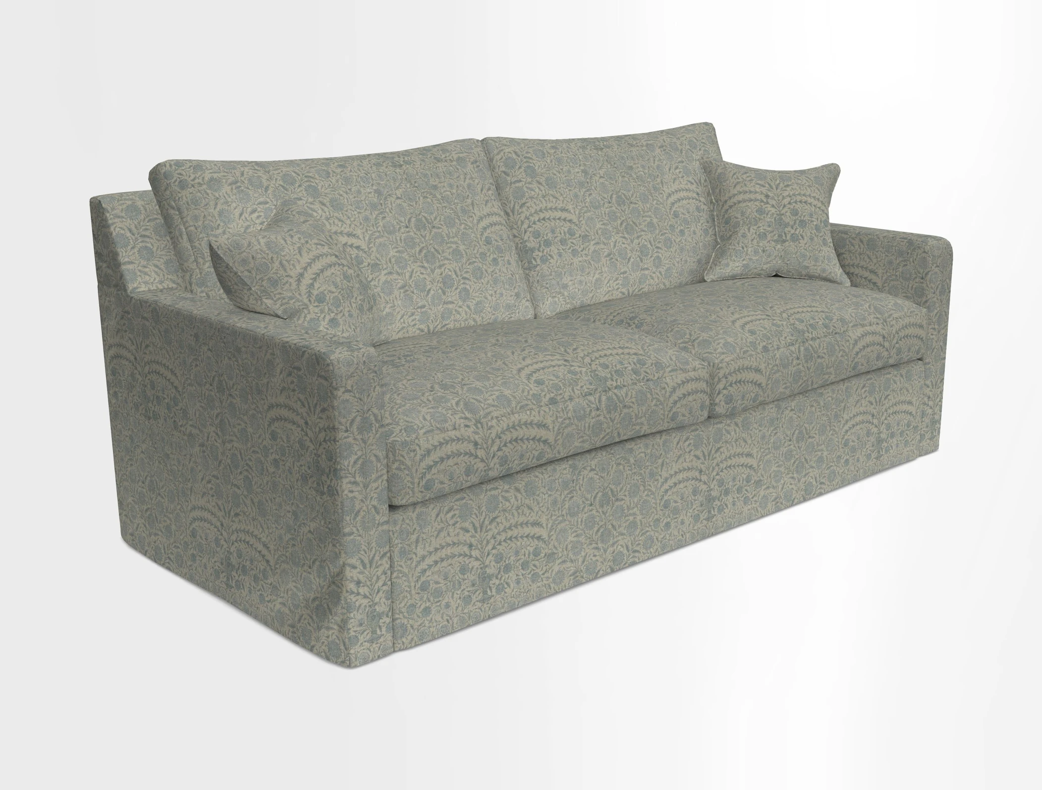 Stopham Sofa Bed in Romo Linara Shingle, seat in Designer's Guild Florian Corn