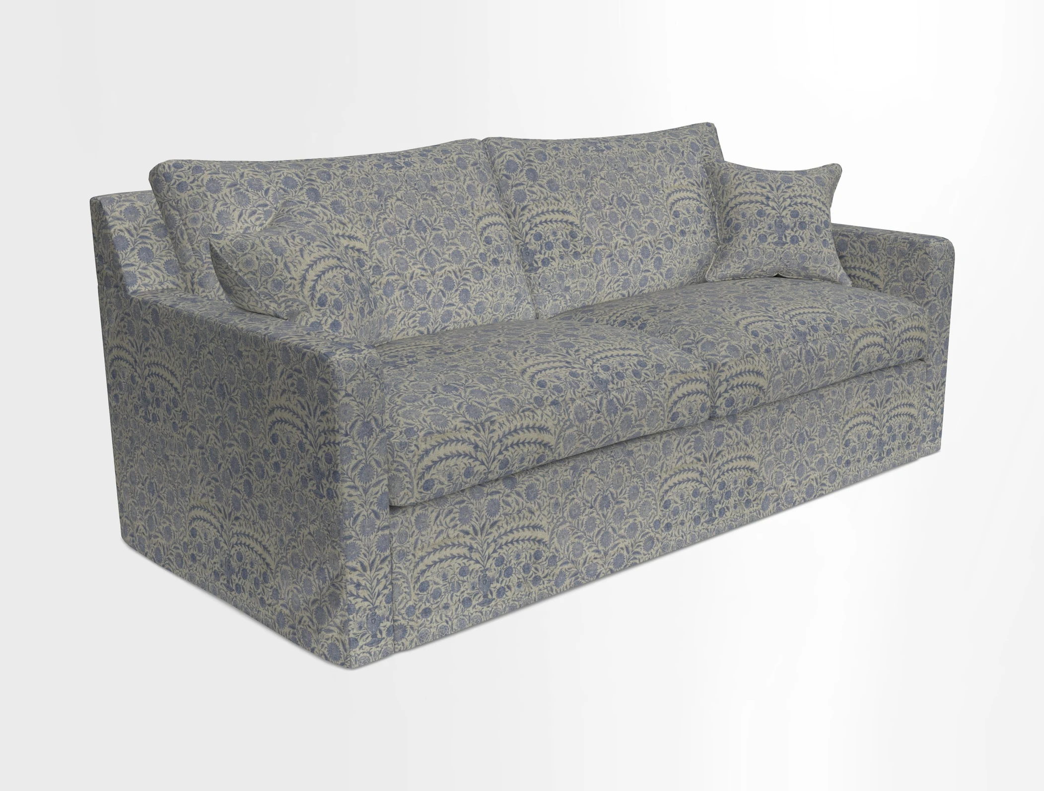 Stopham Sofa Bed in Romo Linara Shingle, seat in Designer's Guild Florian Corn