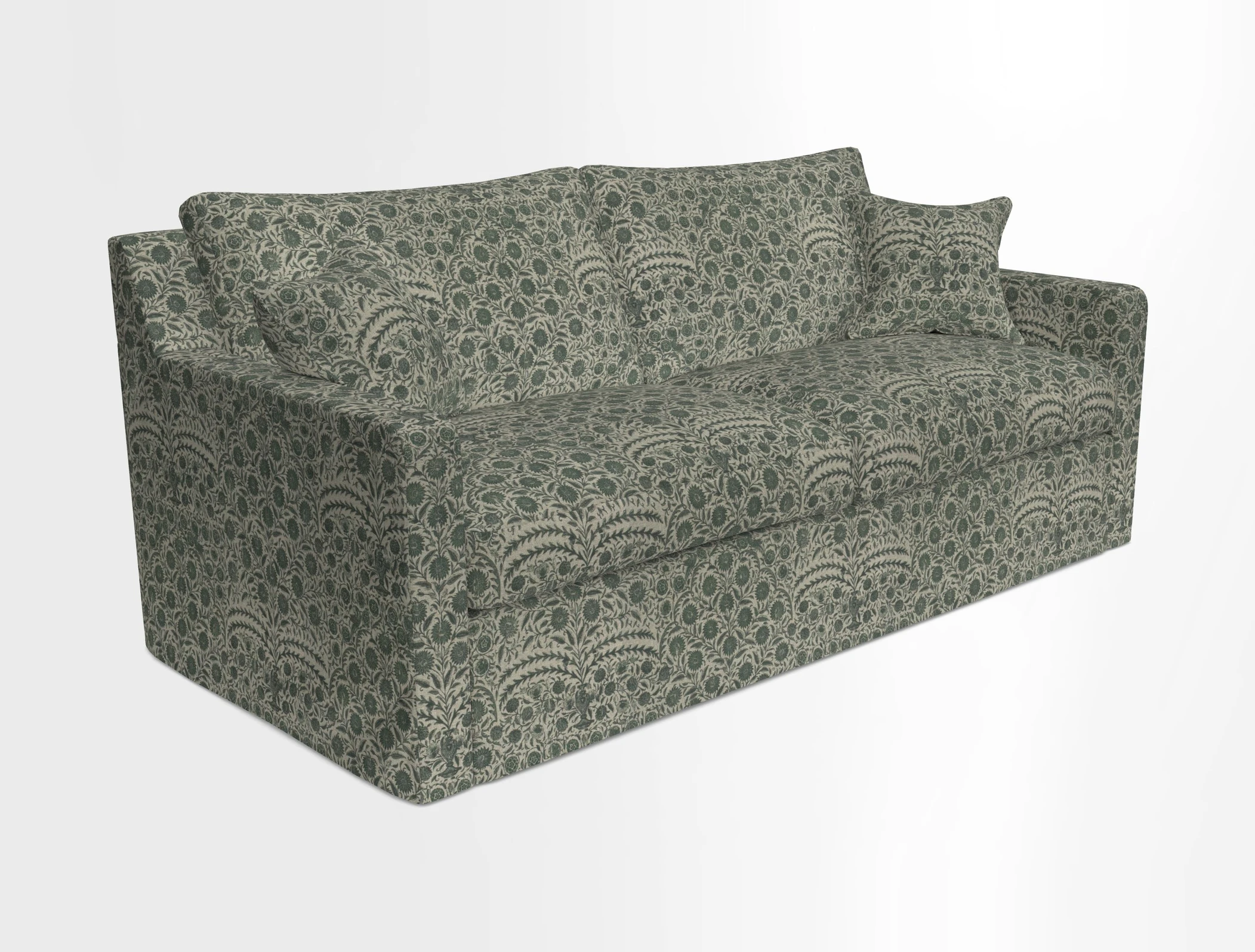 Stopham Sofa Bed in Romo Linara Shingle, seat in Designer's Guild Florian Corn