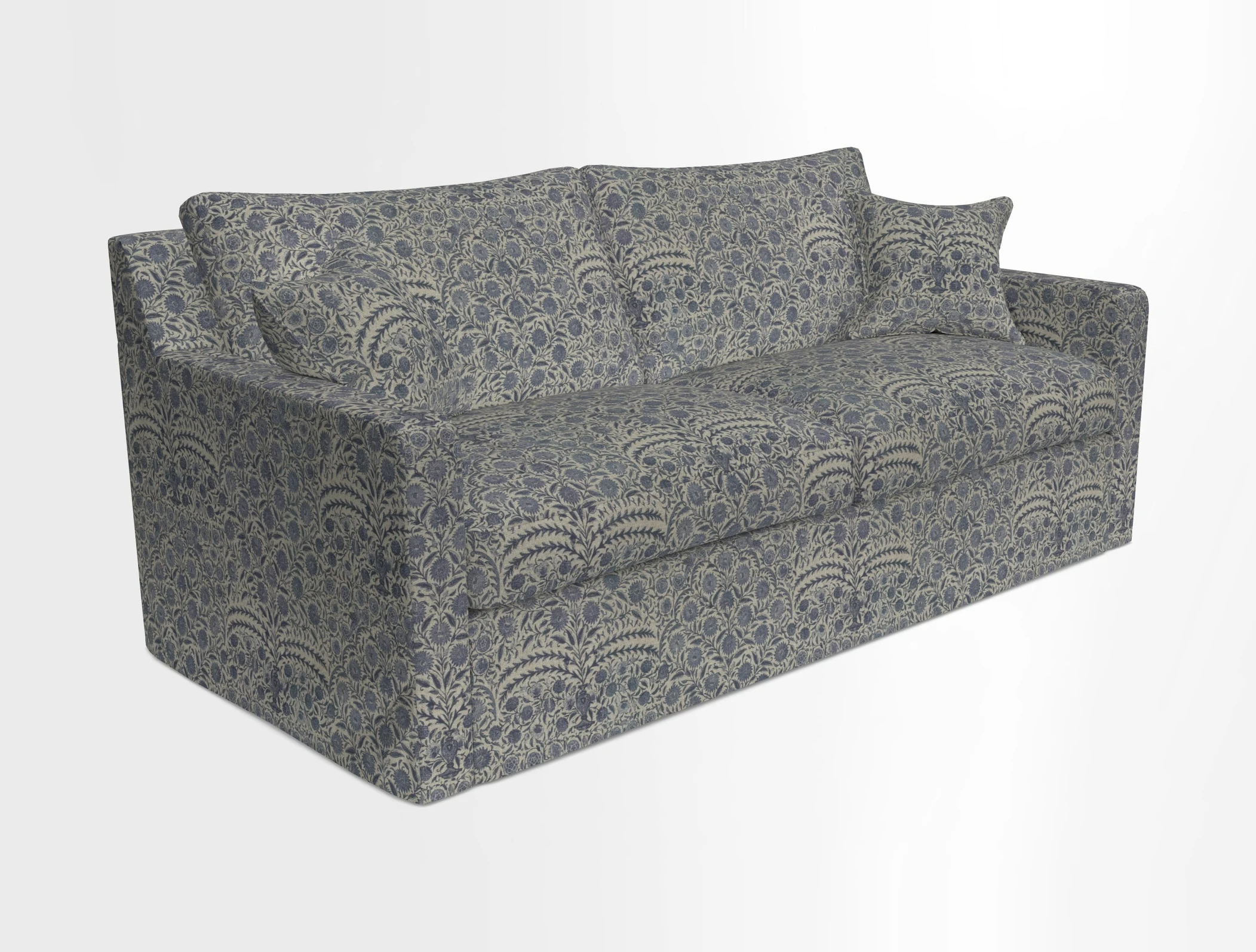 Stopham Sofa Bed in Romo Linara Shingle, seat in Designer's Guild Florian Corn