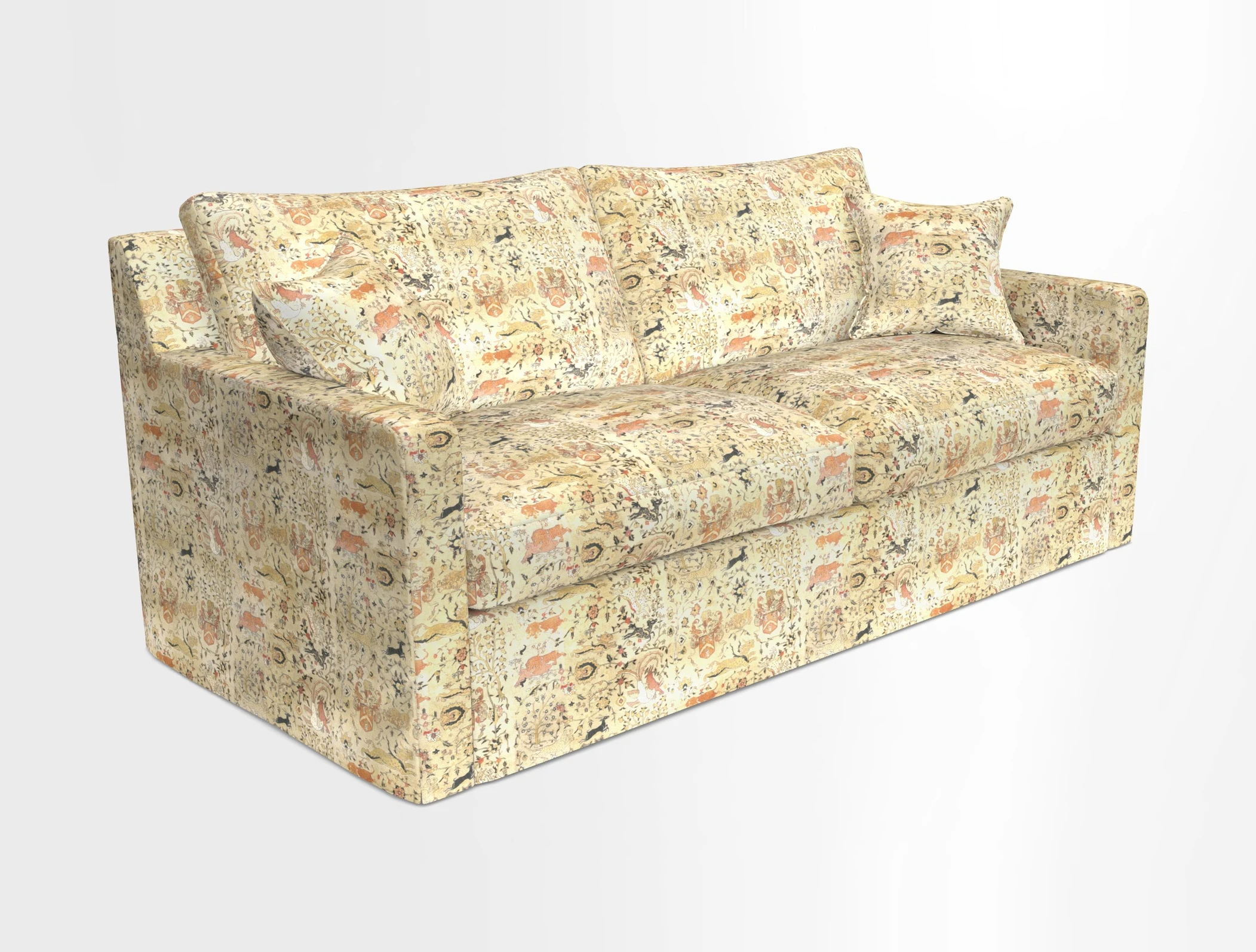 Stopham Sofa Bed in Romo Linara Shingle, seat in Designer's Guild Florian Corn