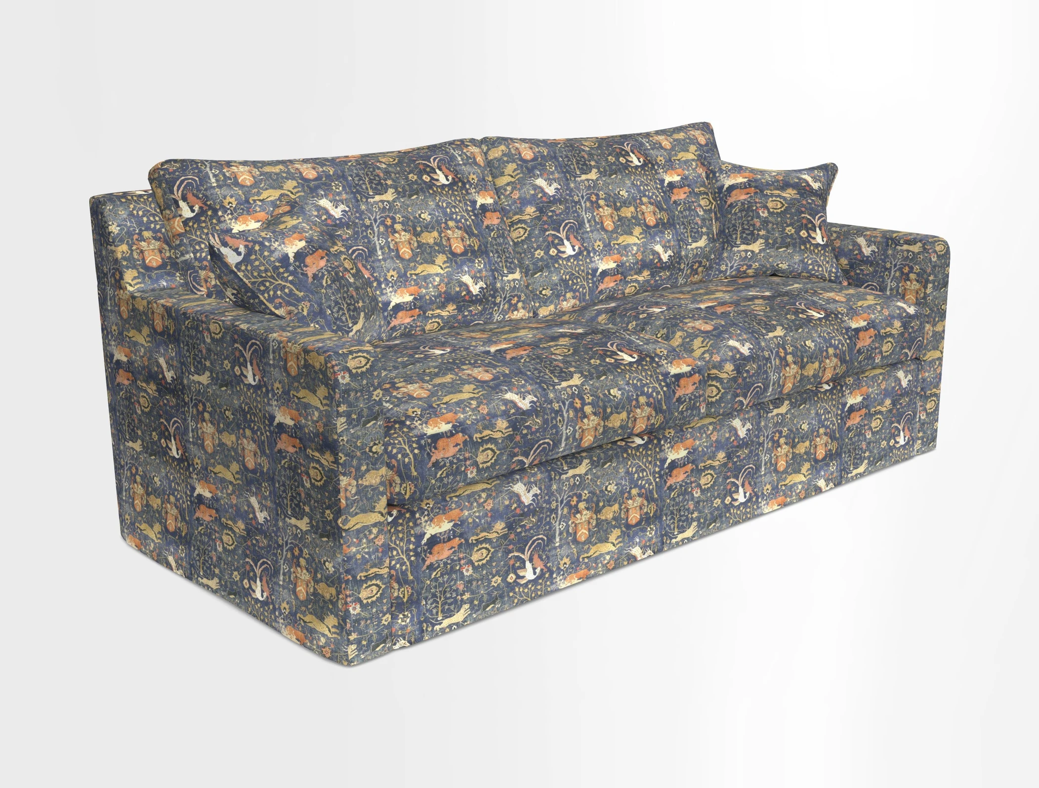 Stopham Sofa Bed in Romo Linara Shingle, seat in Designer's Guild Florian Corn