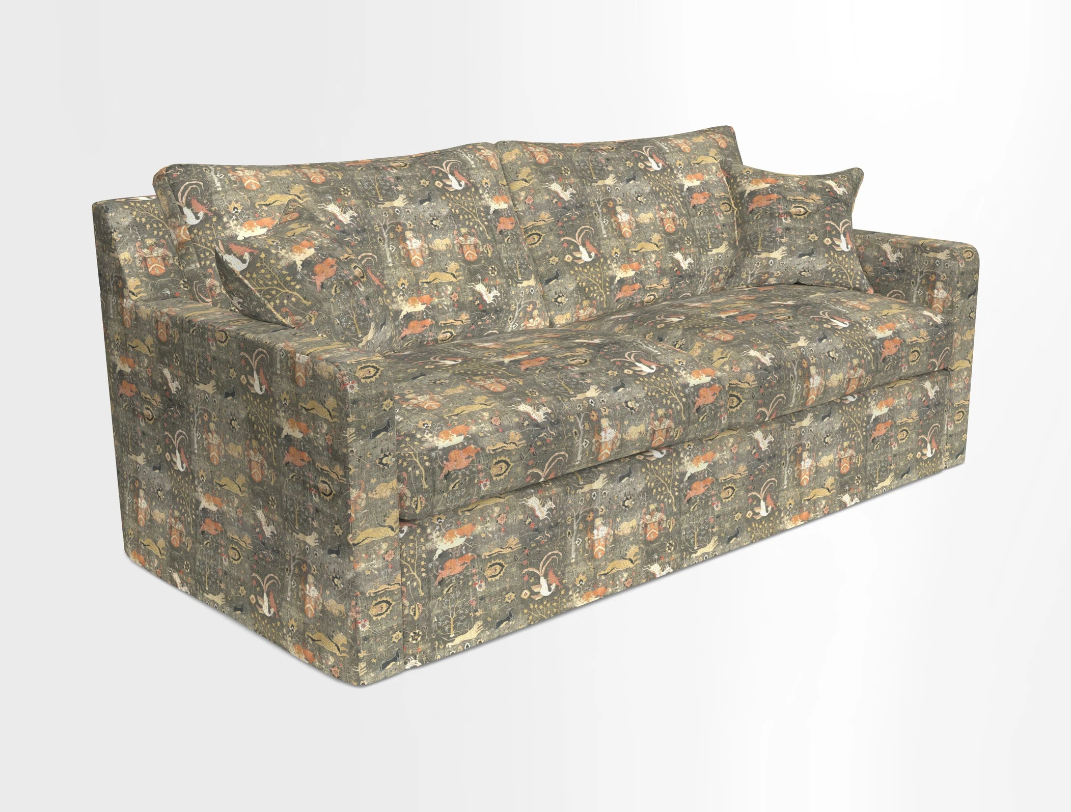 Stopham Sofa Bed in Romo Linara Shingle, seat in Designer's Guild Florian Corn