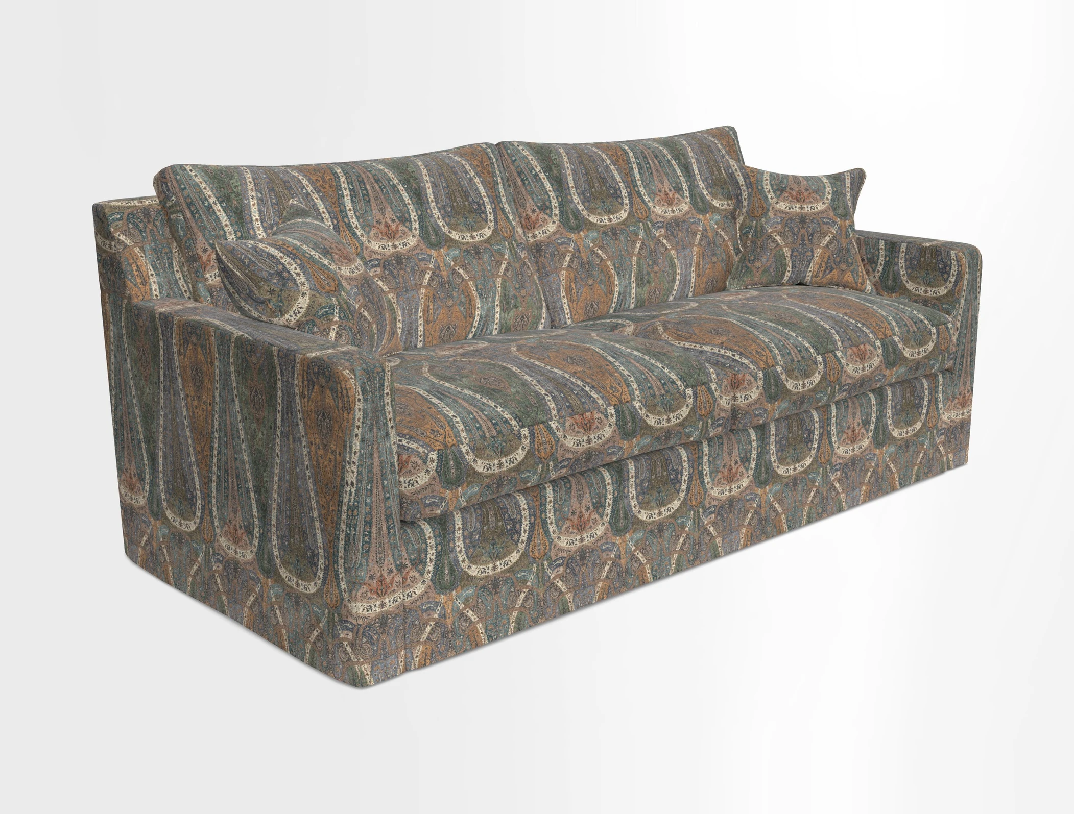 Stopham Sofa Bed in Romo Linara Shingle, seat in Designer's Guild Florian Corn