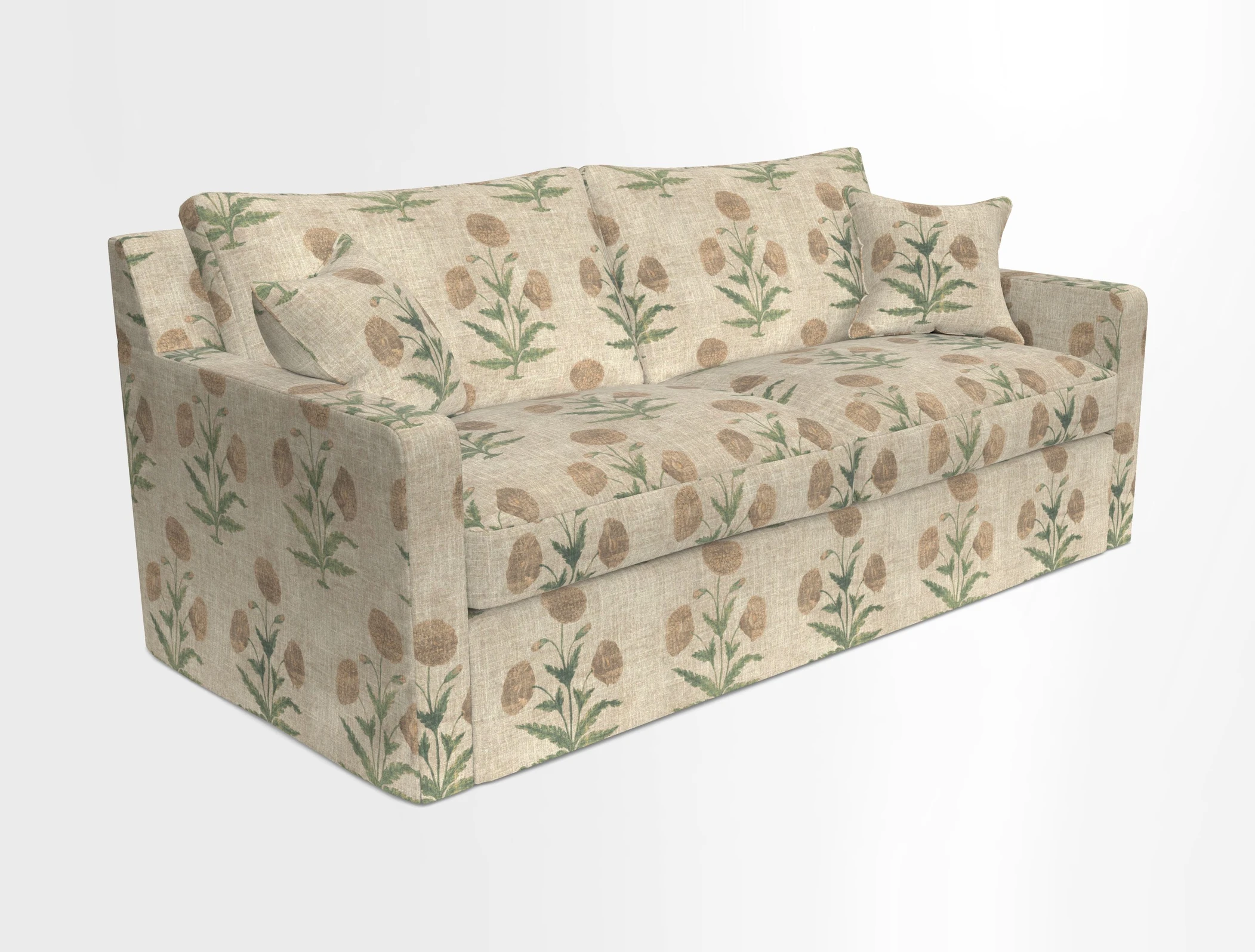 Stopham Sofa Bed in Romo Linara Shingle, seat in Designer's Guild Florian Corn