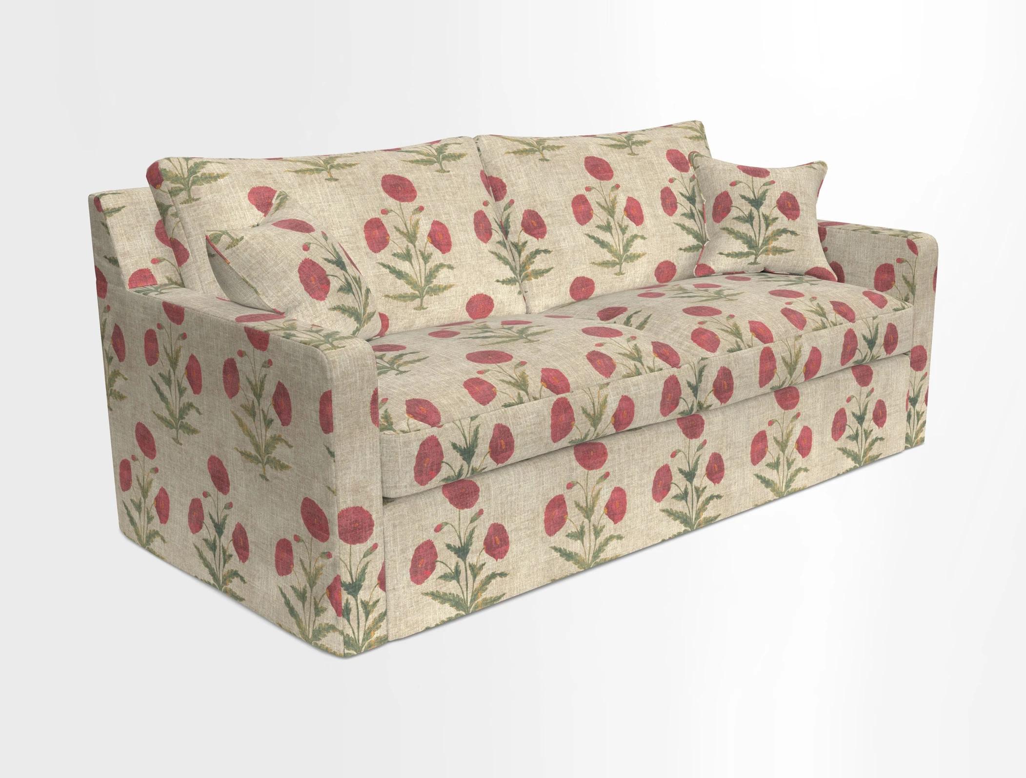 Stopham Sofa Bed in Romo Linara Shingle, seat in Designer's Guild Florian Corn
