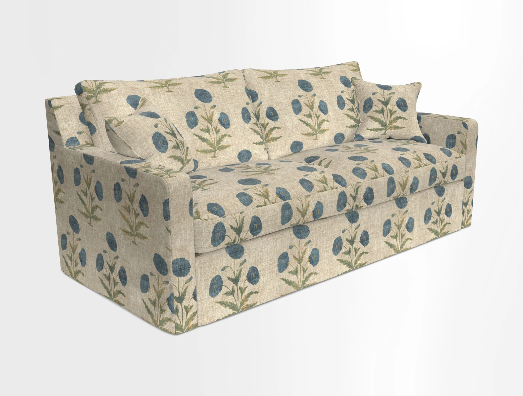 Stopham Sofa Bed in Romo Linara Shingle, seat in Designer's Guild Florian Corn