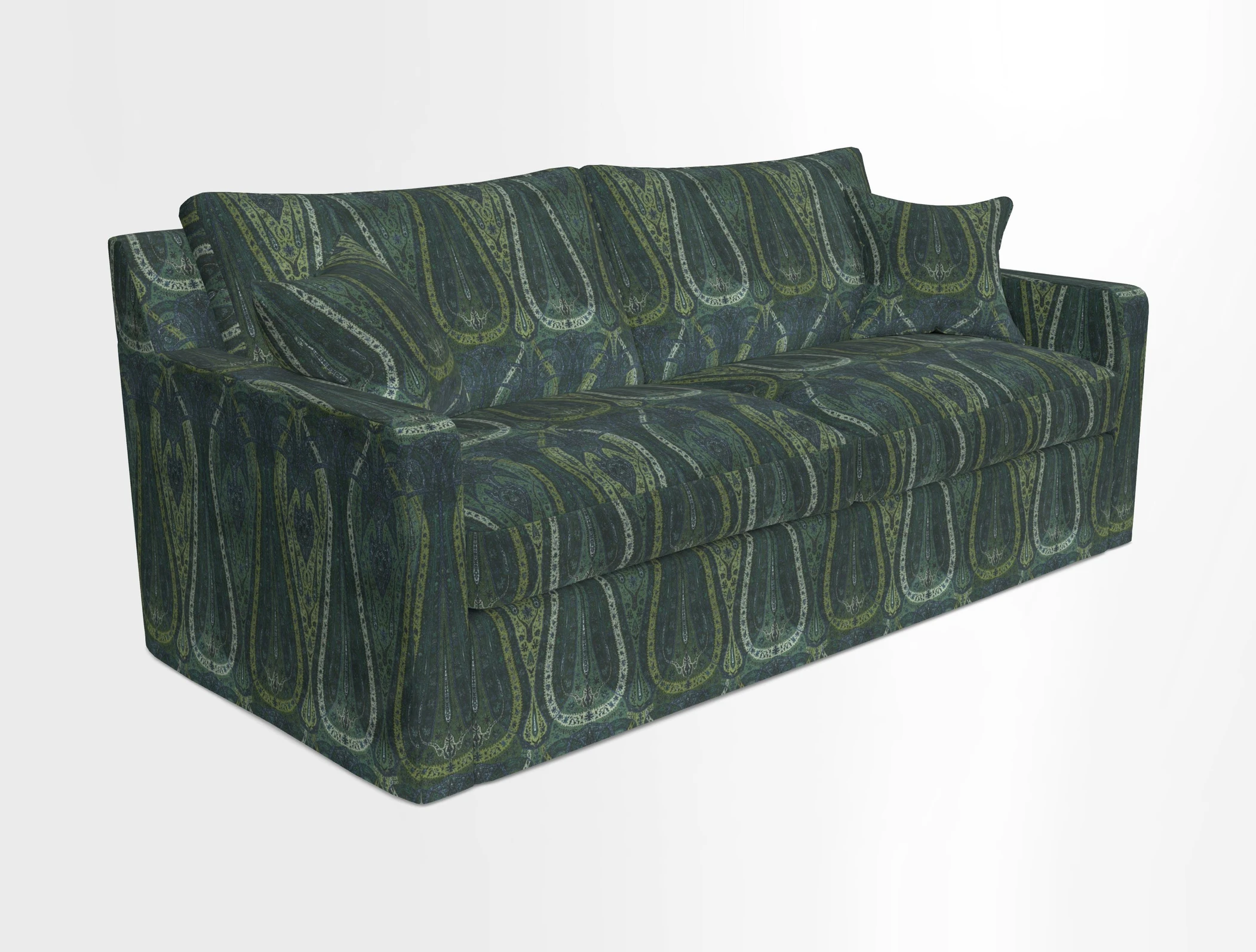 Stopham Sofa Bed in Romo Linara Shingle, seat in Designer's Guild Florian Corn