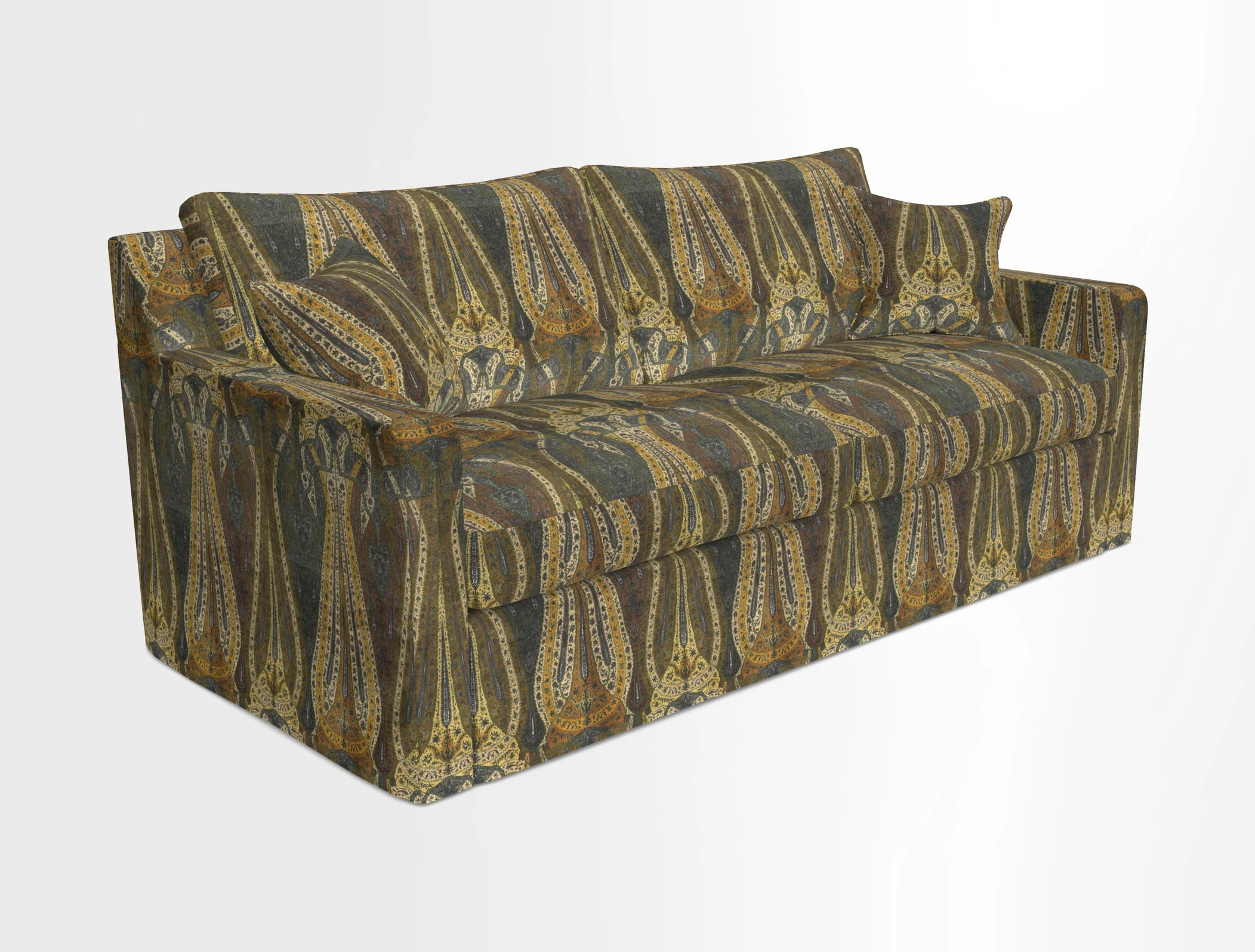 Stopham Sofa Bed in Romo Linara Shingle, seat in Designer's Guild Florian Corn