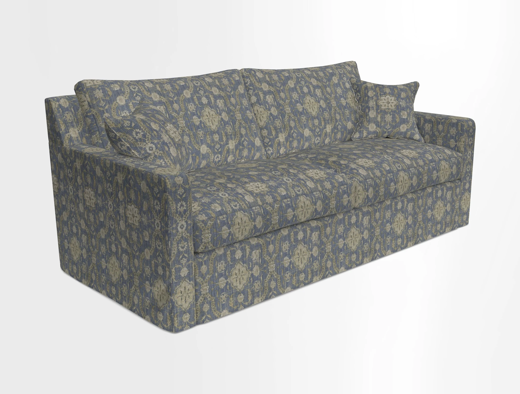 Stopham Sofa Bed in Romo Linara Shingle, seat in Designer's Guild Florian Corn
