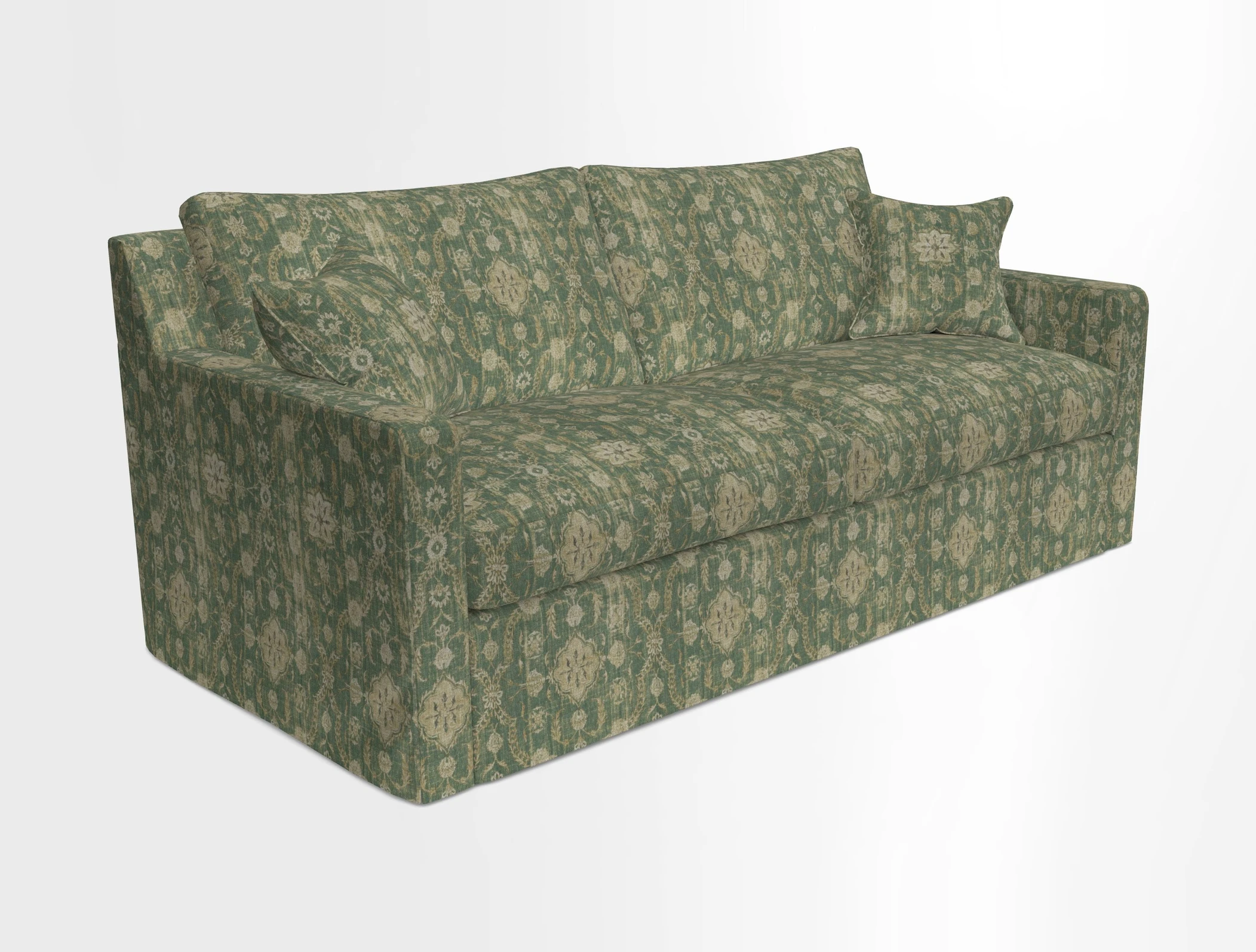 Stopham Sofa Bed in Romo Linara Shingle, seat in Designer's Guild Florian Corn