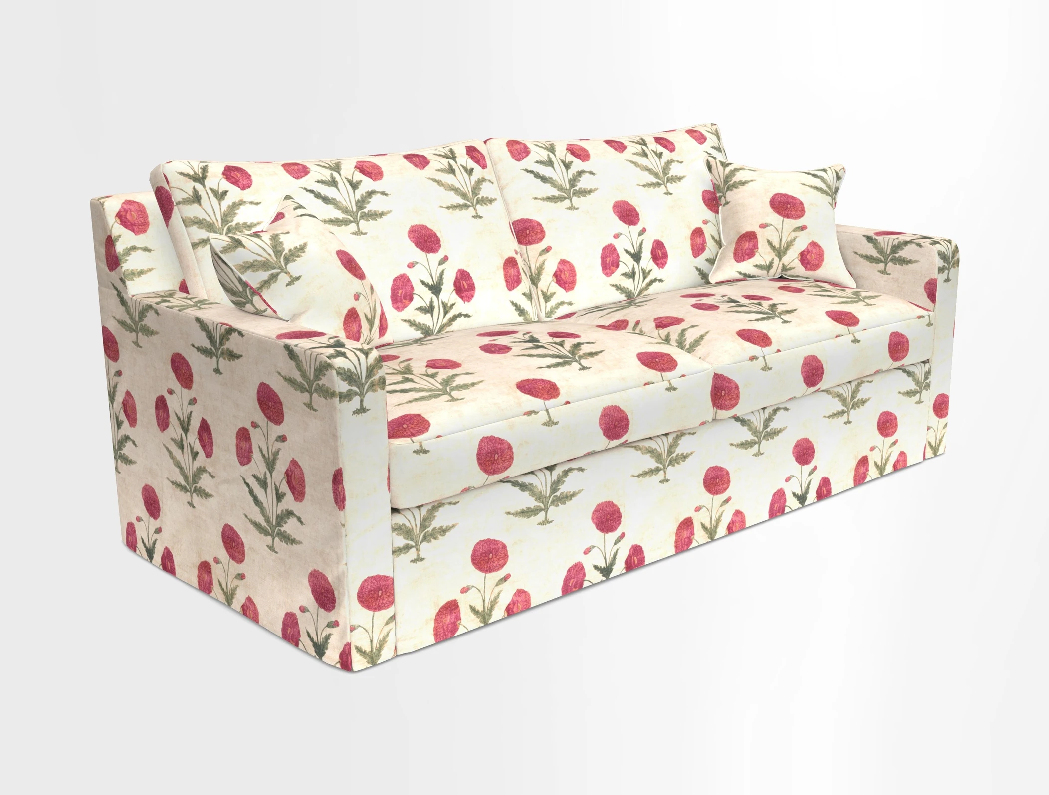 Stopham Sofa Bed in Romo Linara Shingle, seat in Designer's Guild Florian Corn