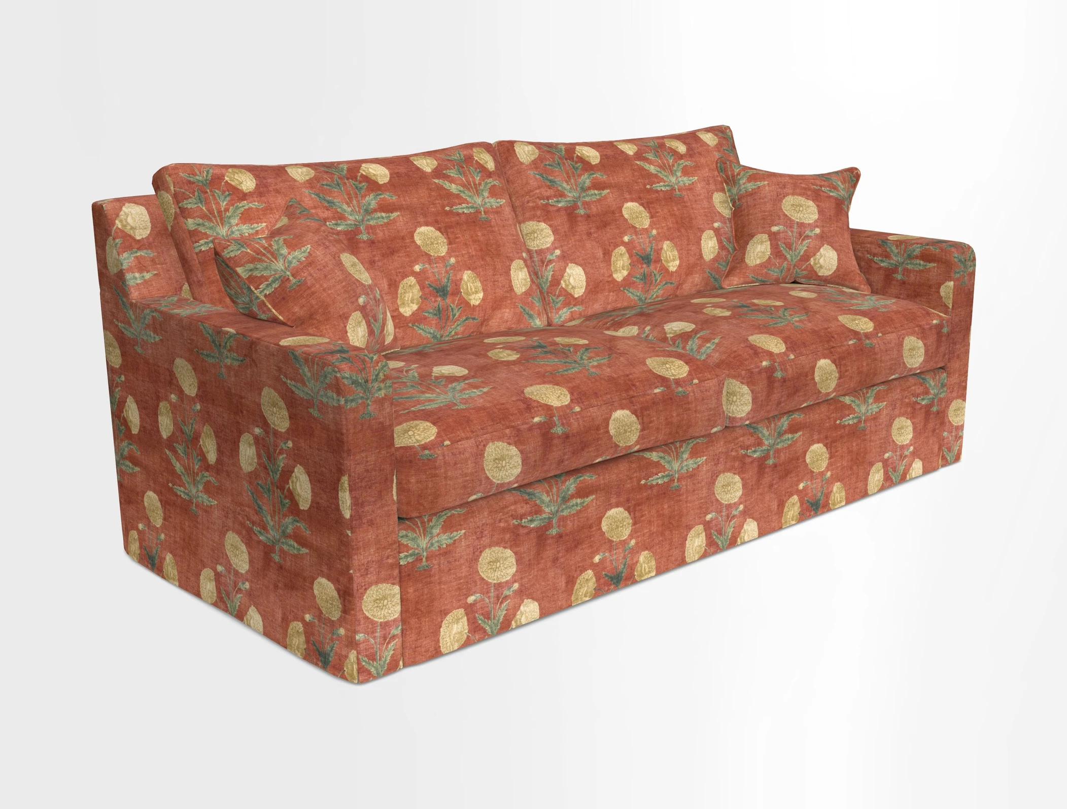 Stopham Sofa Bed in Romo Linara Shingle, seat in Designer's Guild Florian Corn