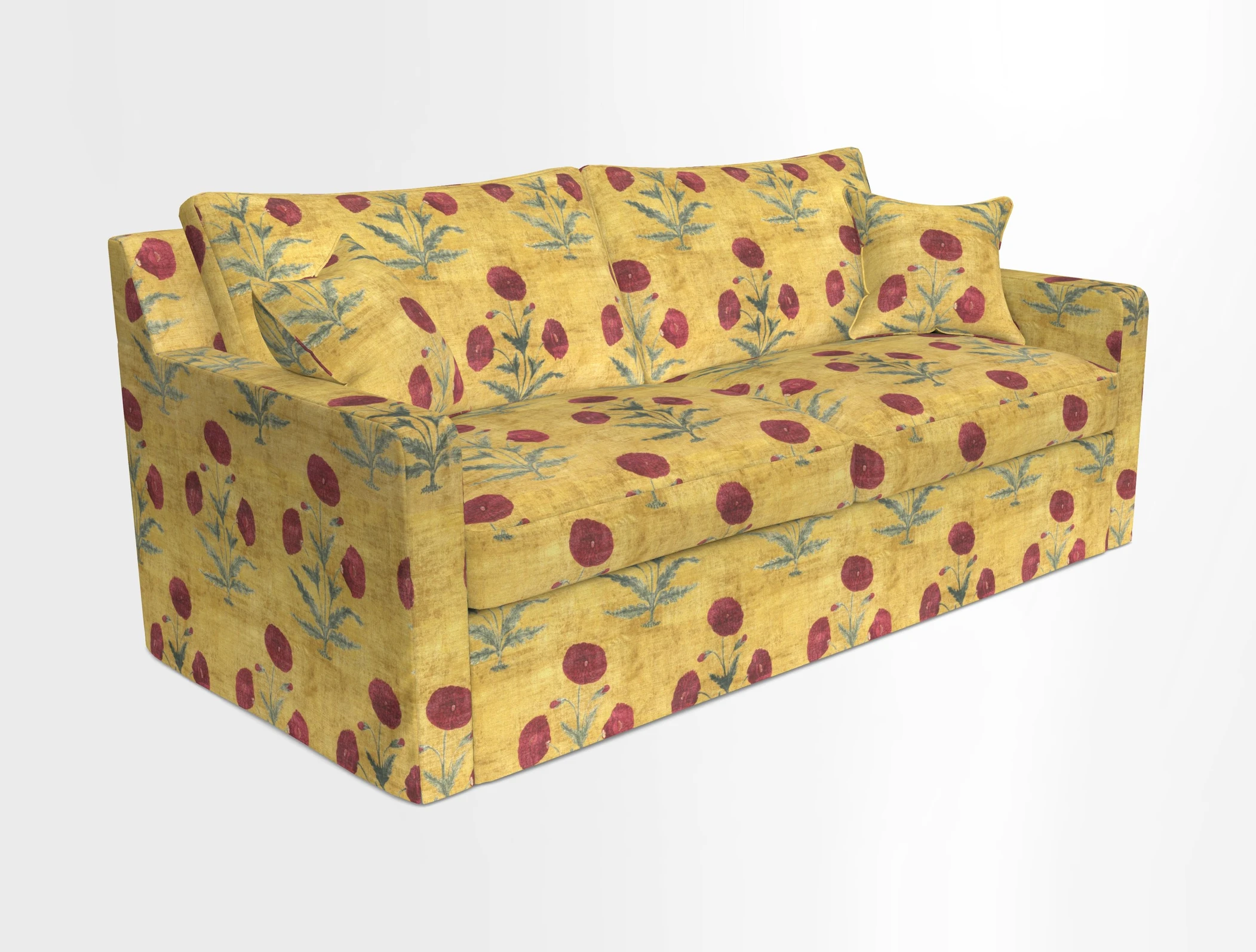Stopham Sofa Bed in Romo Linara Shingle, seat in Designer's Guild Florian Corn