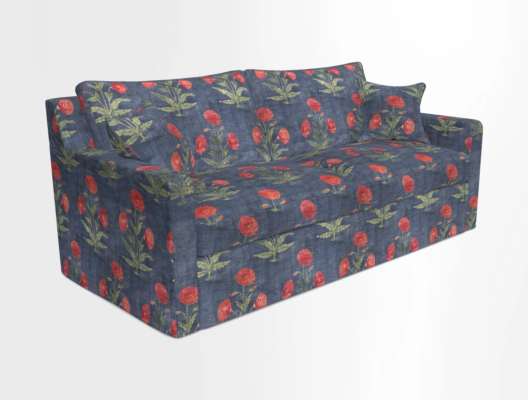 Stopham Sofa Bed in Romo Linara Shingle, seat in Designer's Guild Florian Corn