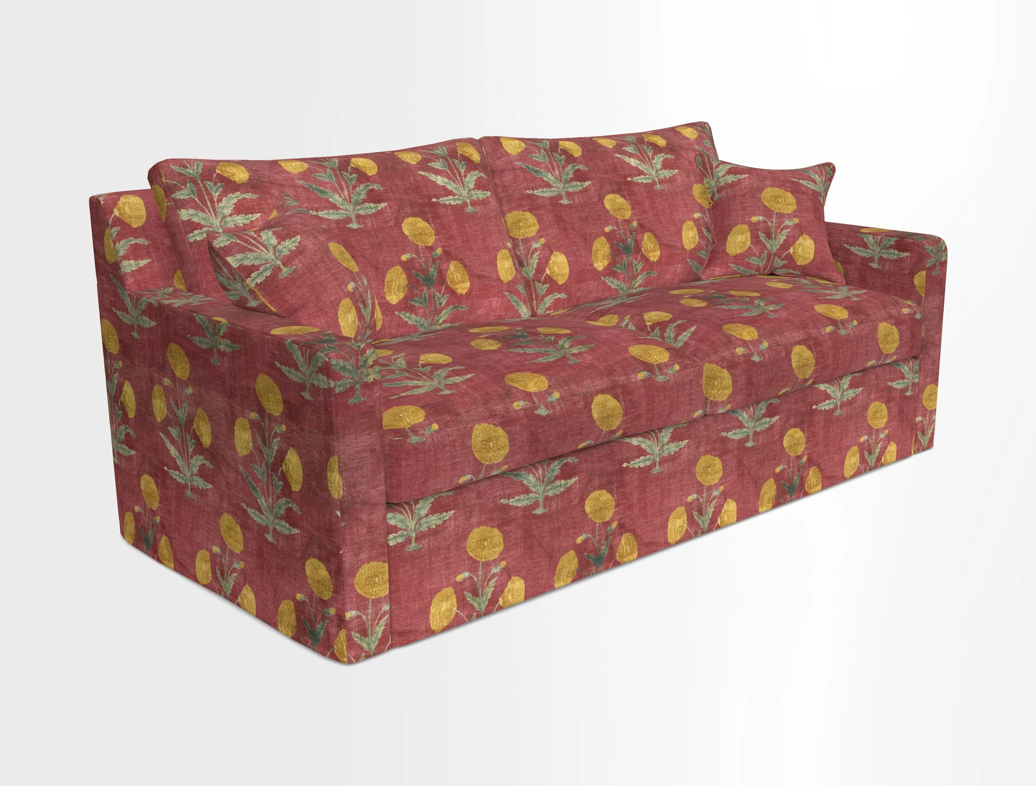 Stopham Sofa Bed in Romo Linara Shingle, seat in Designer's Guild Florian Corn