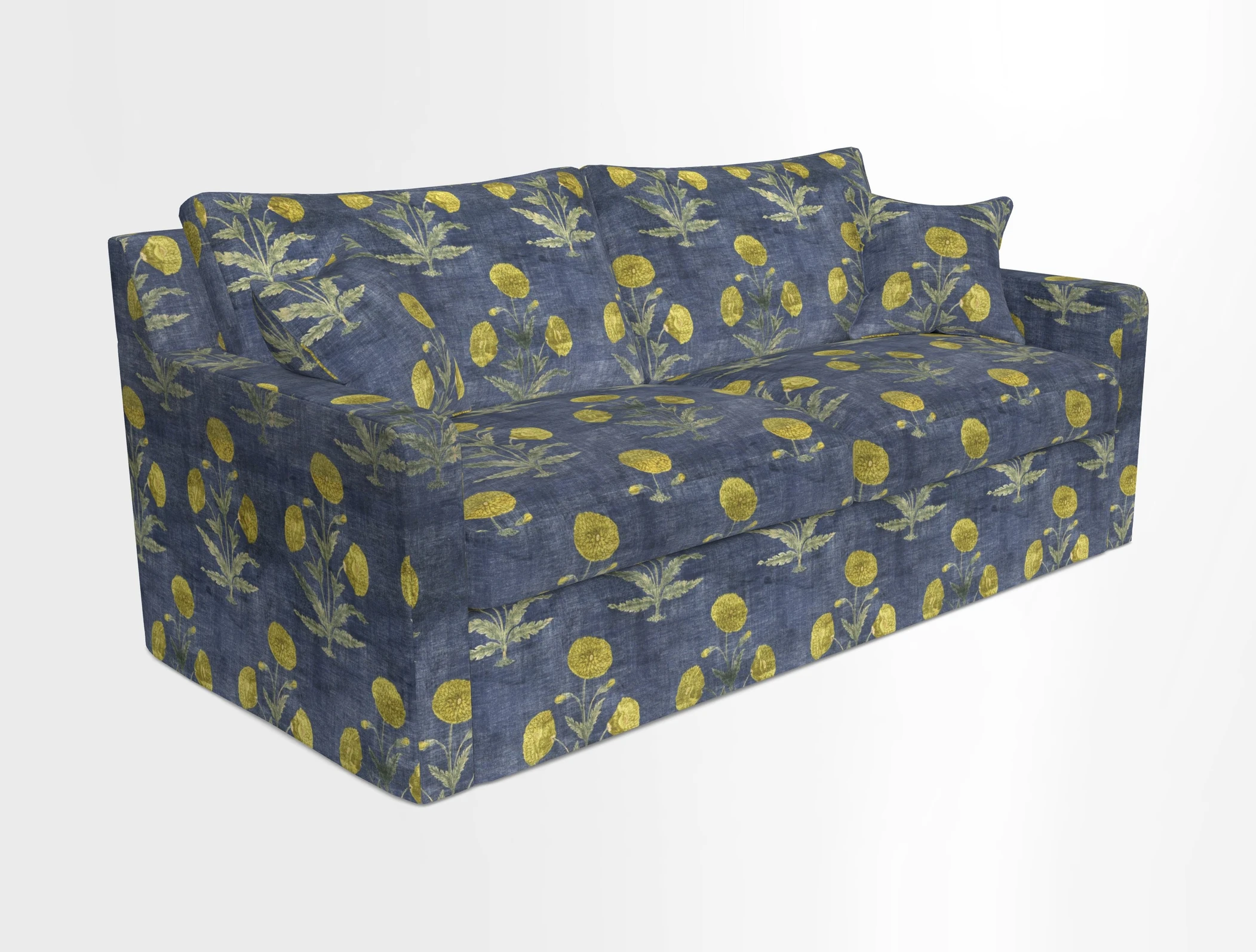 Stopham Sofa Bed in Romo Linara Shingle, seat in Designer's Guild Florian Corn