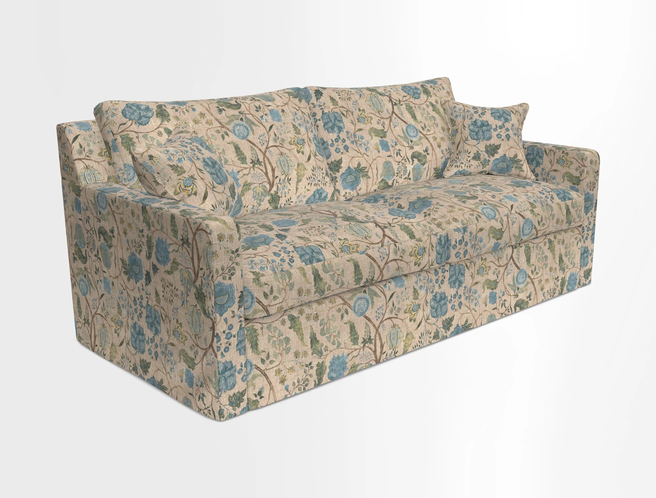 Stopham Sofa Bed in Romo Linara Shingle, seat in Designer's Guild Florian Corn
