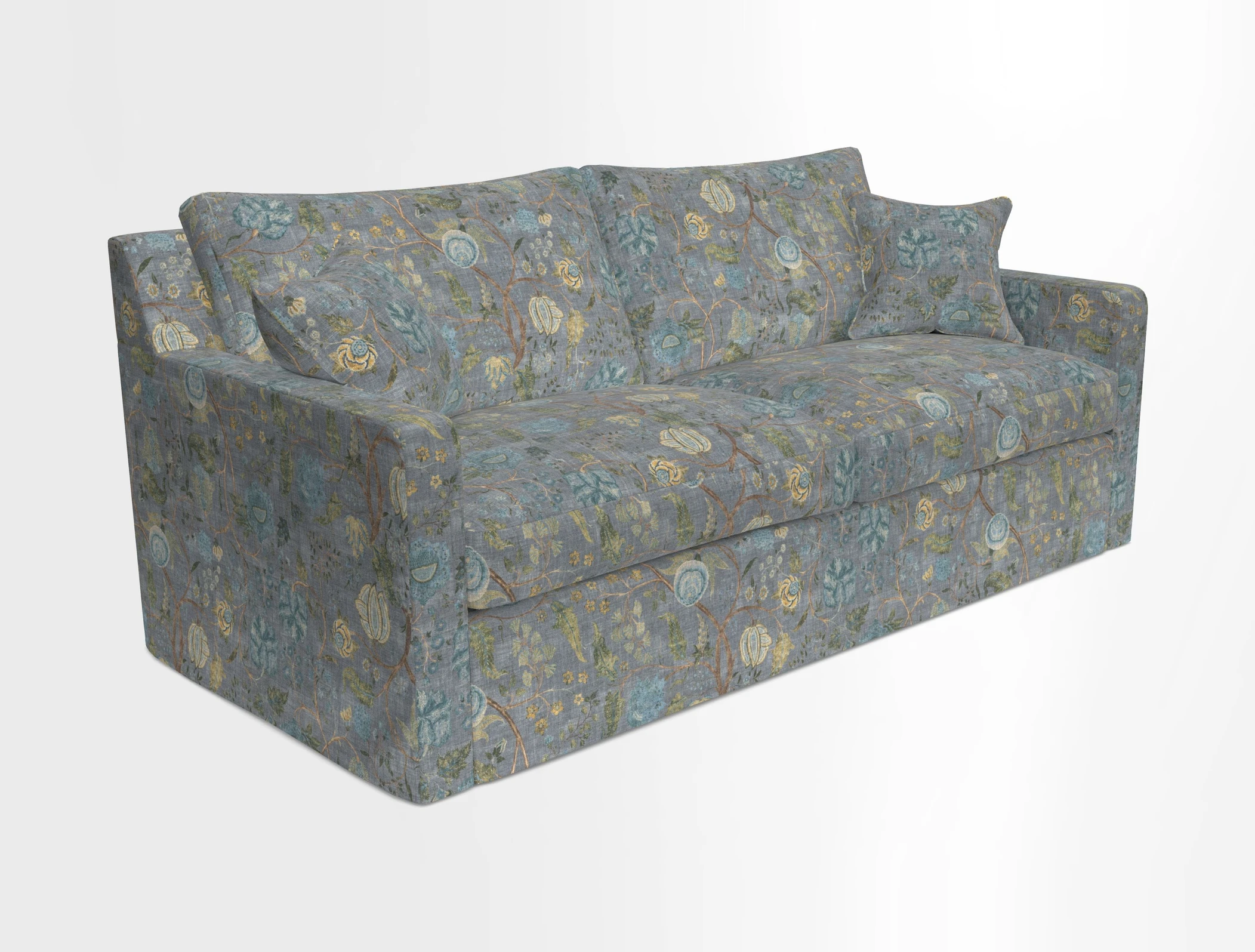 Stopham Sofa Bed in Romo Linara Shingle, seat in Designer's Guild Florian Corn