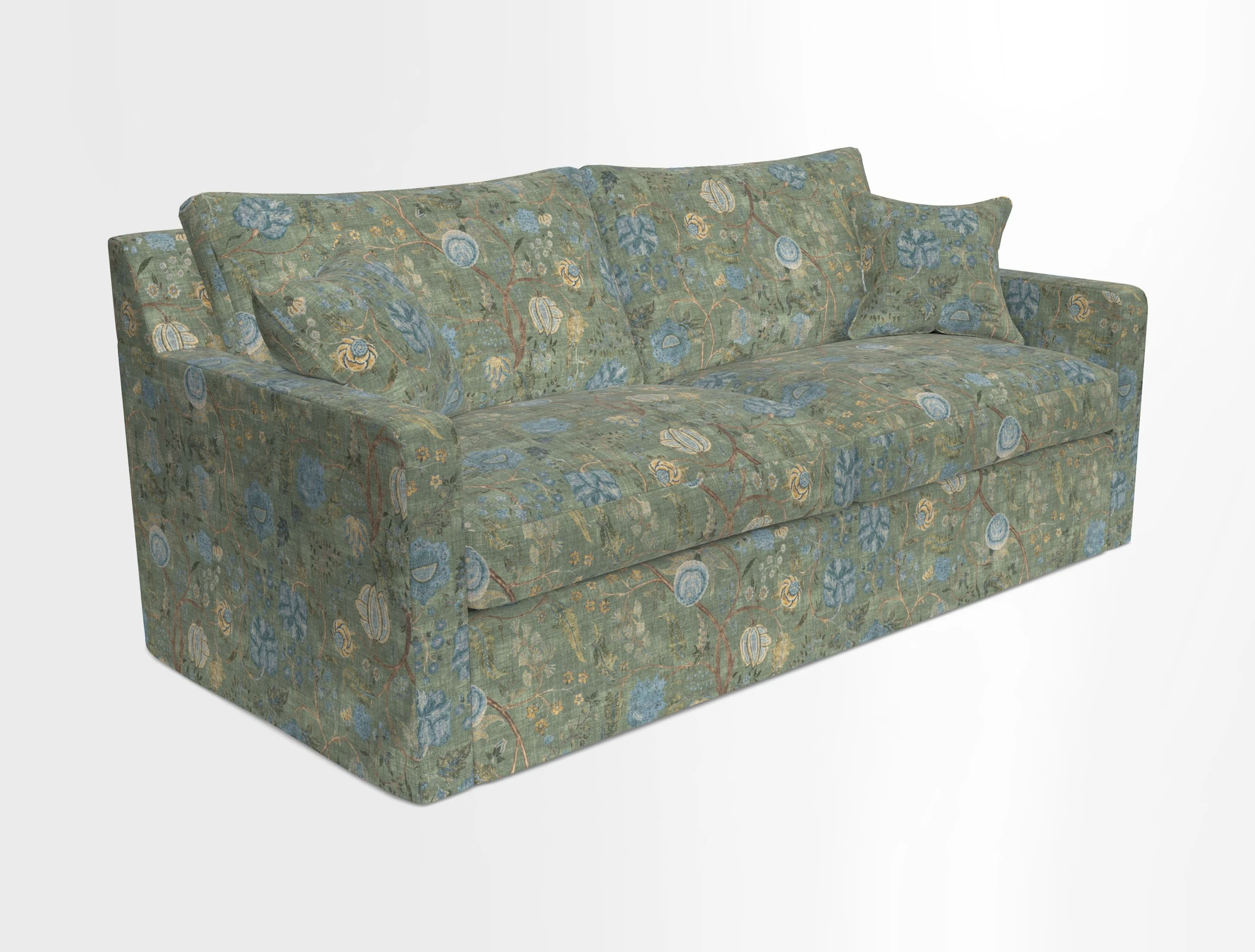 Stopham Sofa Bed in Romo Linara Shingle, seat in Designer's Guild Florian Corn