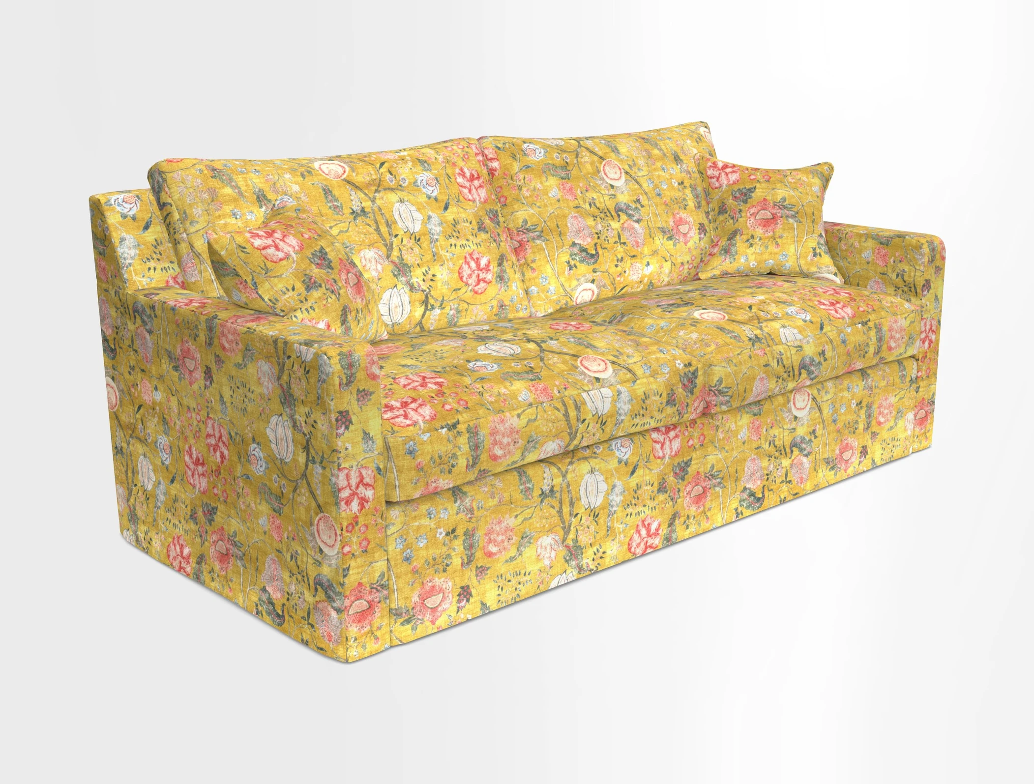 Stopham Sofa Bed in Romo Linara Shingle, seat in Designer's Guild Florian Corn