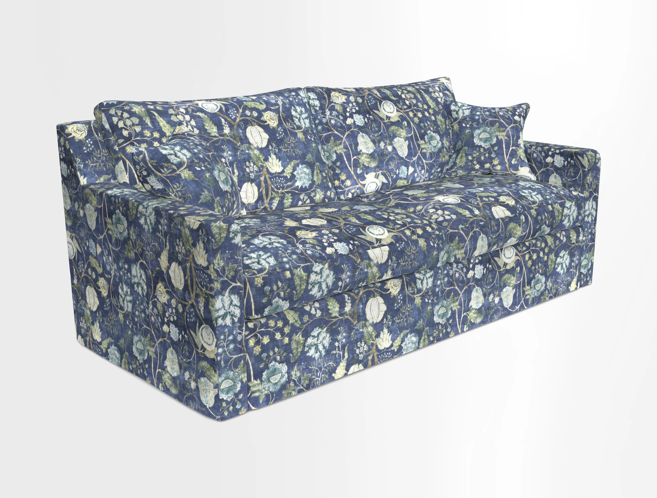 Stopham Sofa Bed in Romo Linara Shingle, seat in Designer's Guild Florian Corn
