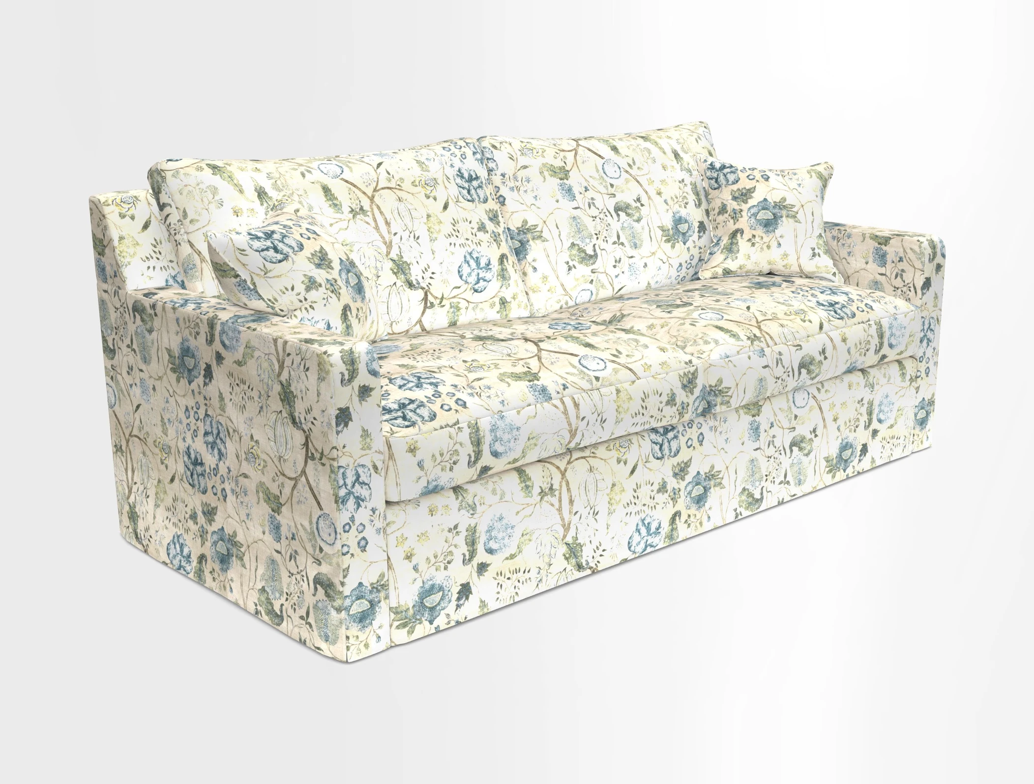 Stopham Sofa Bed in Romo Linara Shingle, seat in Designer's Guild Florian Corn