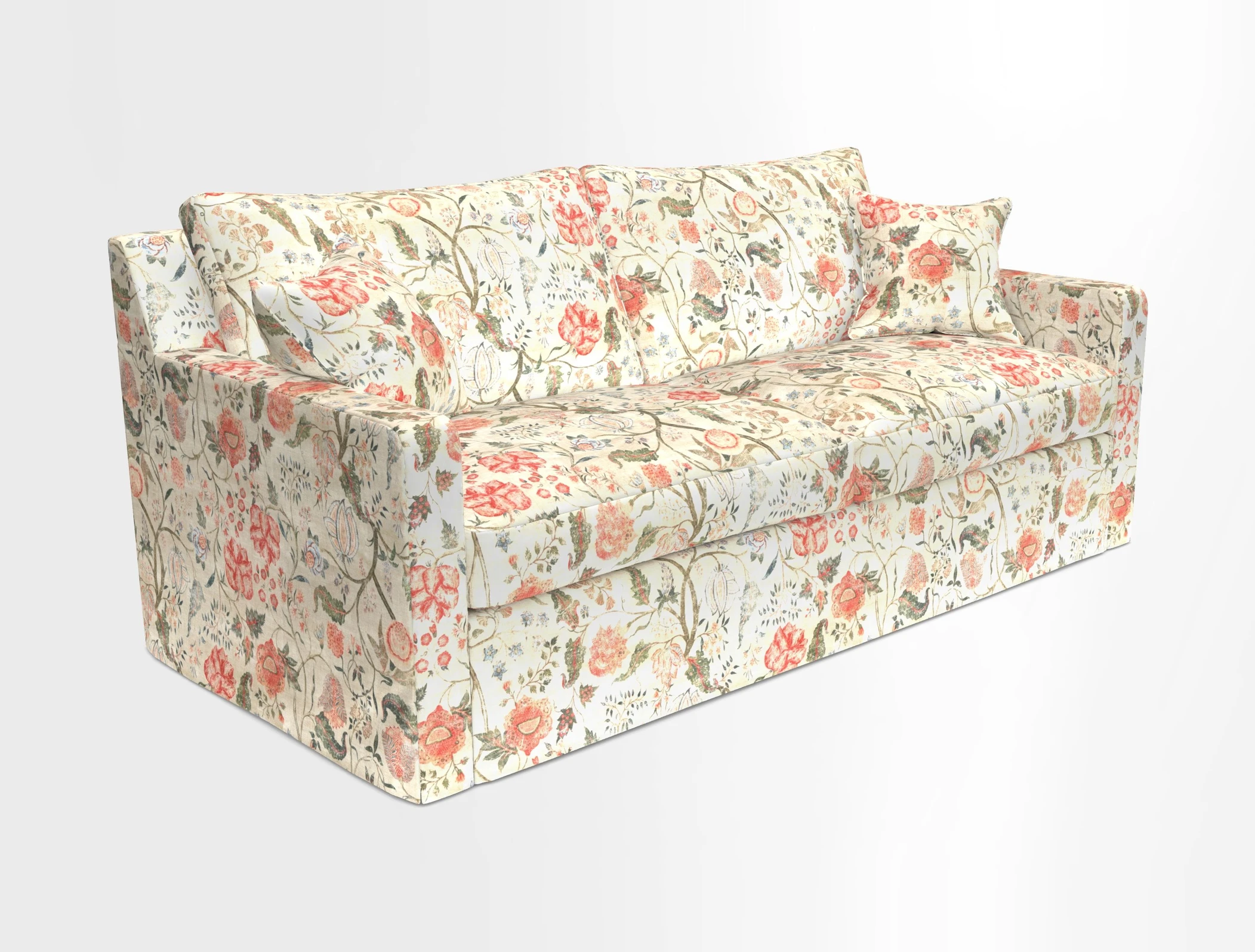 Stopham Sofa Bed in Romo Linara Shingle, seat in Designer's Guild Florian Corn