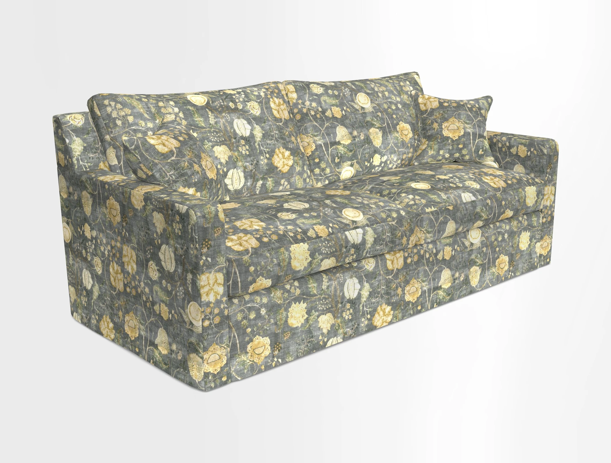 Stopham Sofa Bed in Romo Linara Shingle, seat in Designer's Guild Florian Corn