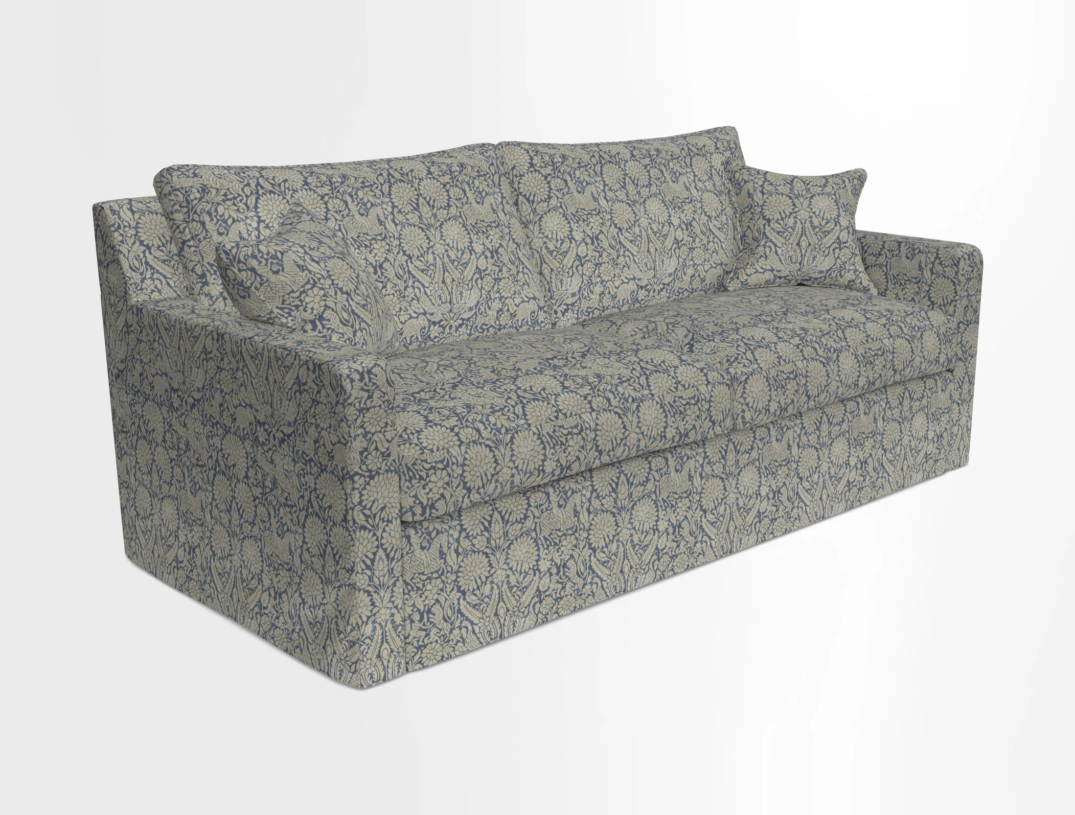 Stopham Sofa Bed in Romo Linara Shingle, seat in Designer's Guild Florian Corn