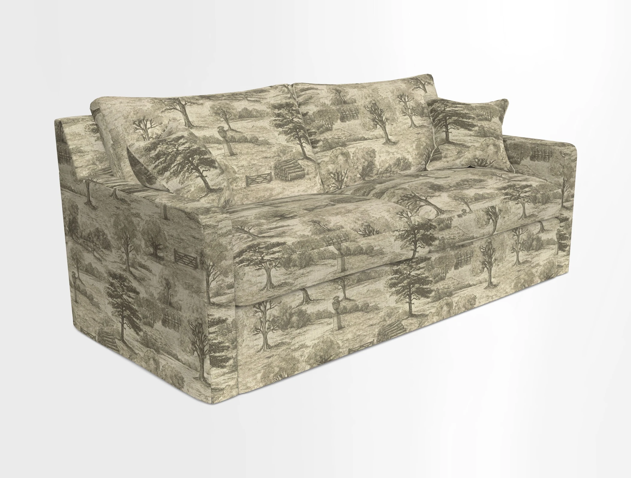 Stopham Sofa Bed in Romo Linara Shingle, seat in Designer's Guild Florian Corn