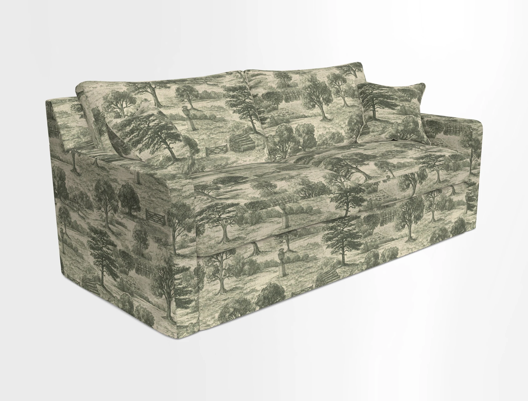 Stopham Sofa Bed in Romo Linara Shingle, seat in Designer's Guild Florian Corn