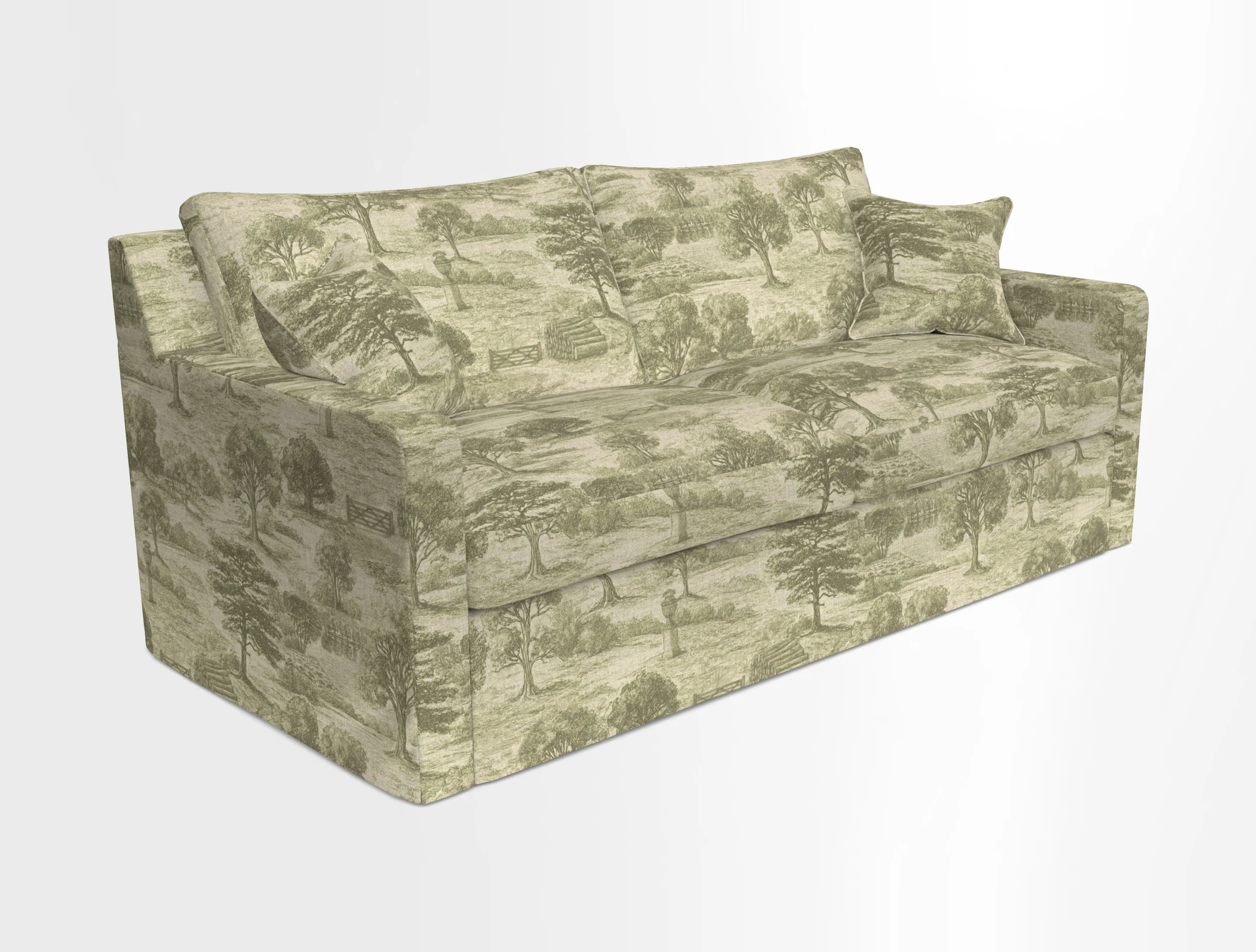 Stopham Sofa Bed in Romo Linara Shingle, seat in Designer's Guild Florian Corn