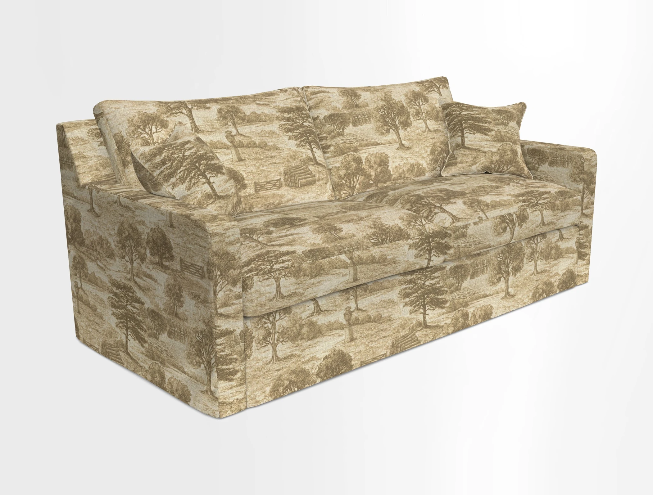 Stopham Sofa Bed in Romo Linara Shingle, seat in Designer's Guild Florian Corn